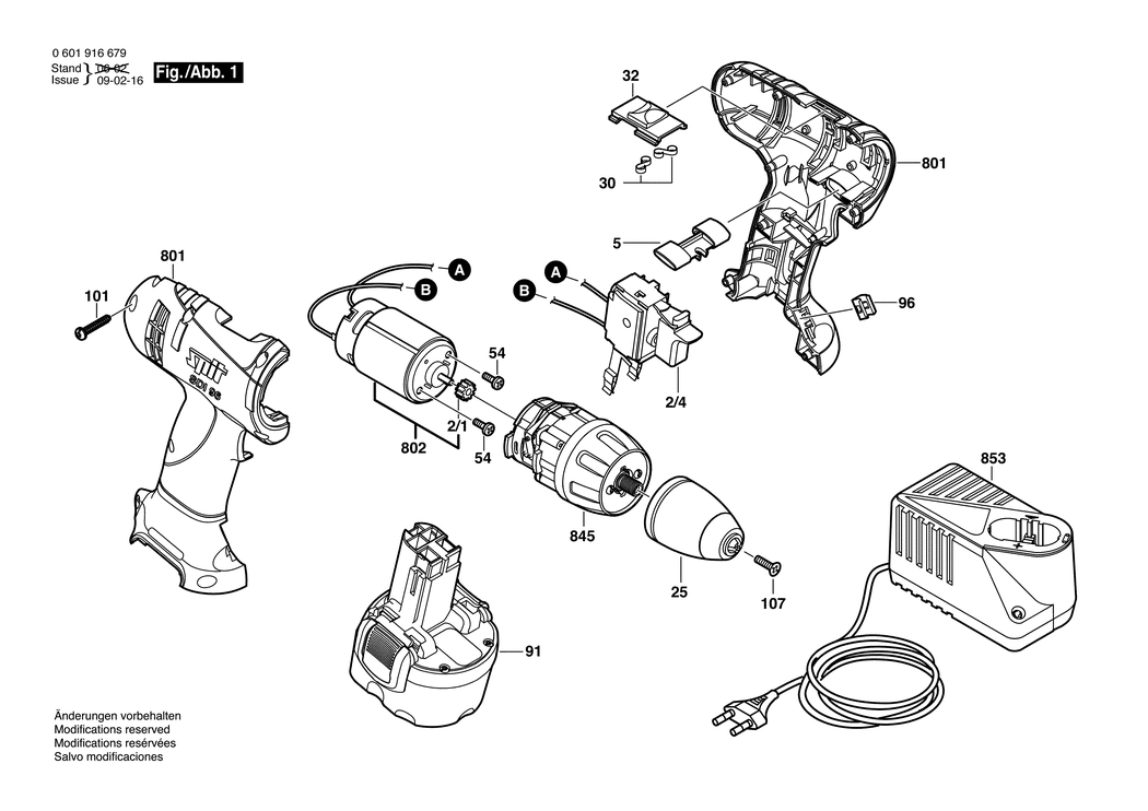 Bosch SDI 96 / 0601916678 / EU 9.6 Volt Spare Parts