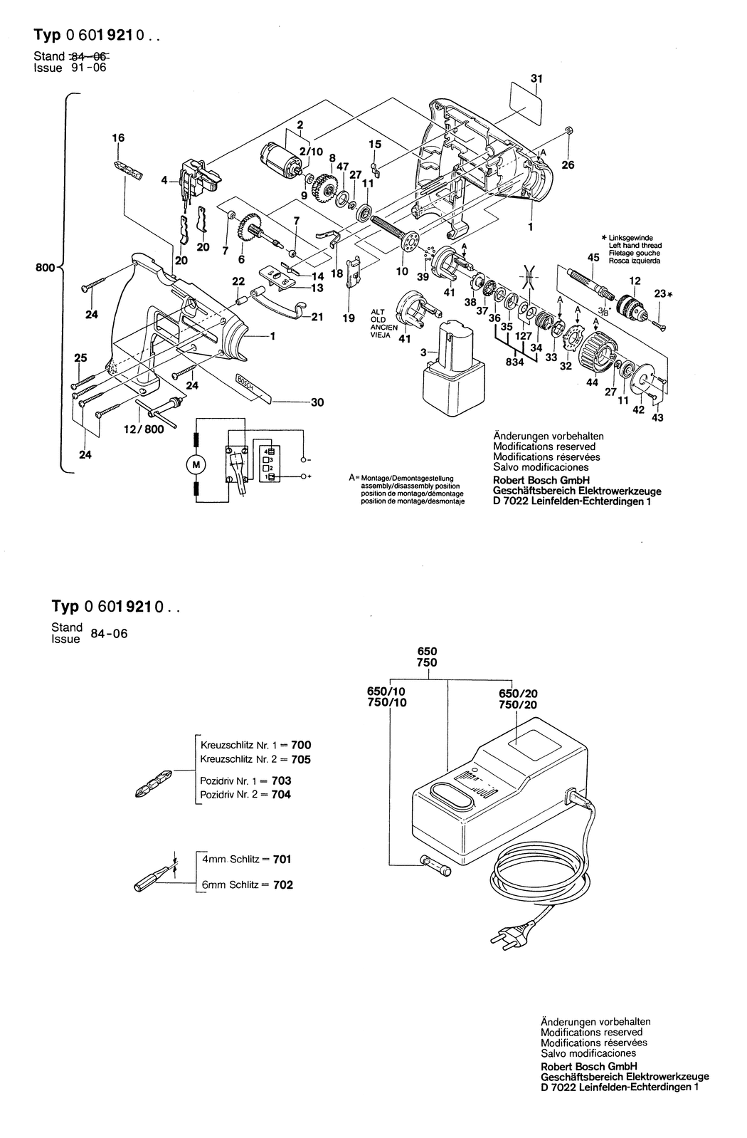 Bosch GBR 7.2 V / 0601921003 / EU 7.2 Volt Spare Parts