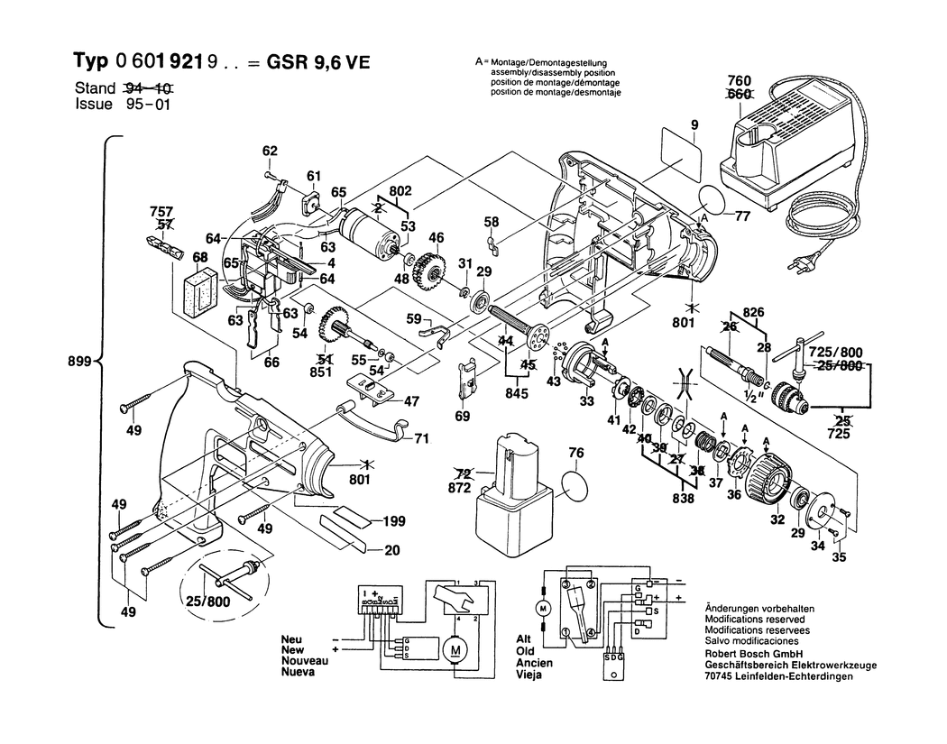 Bosch GBS 9.6 V / 0601921973 / EU 9.6 Volt Spare Parts