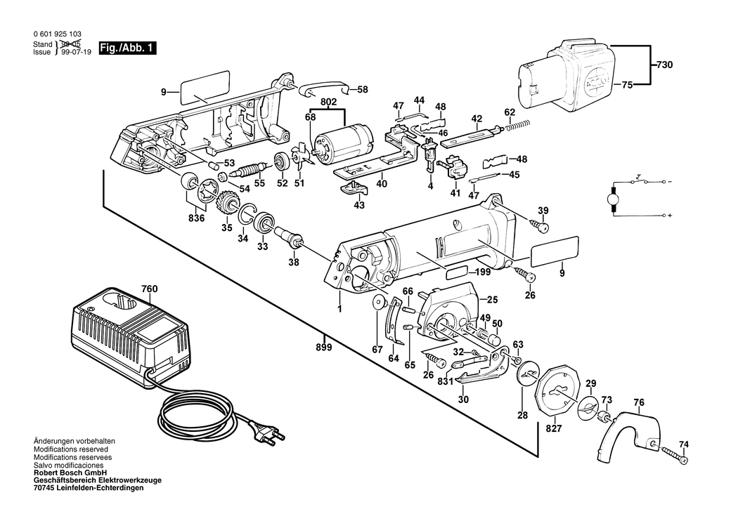 Bosch GUS 9.6 V / 0601925127 / EU 9.6 Volt Spare Parts