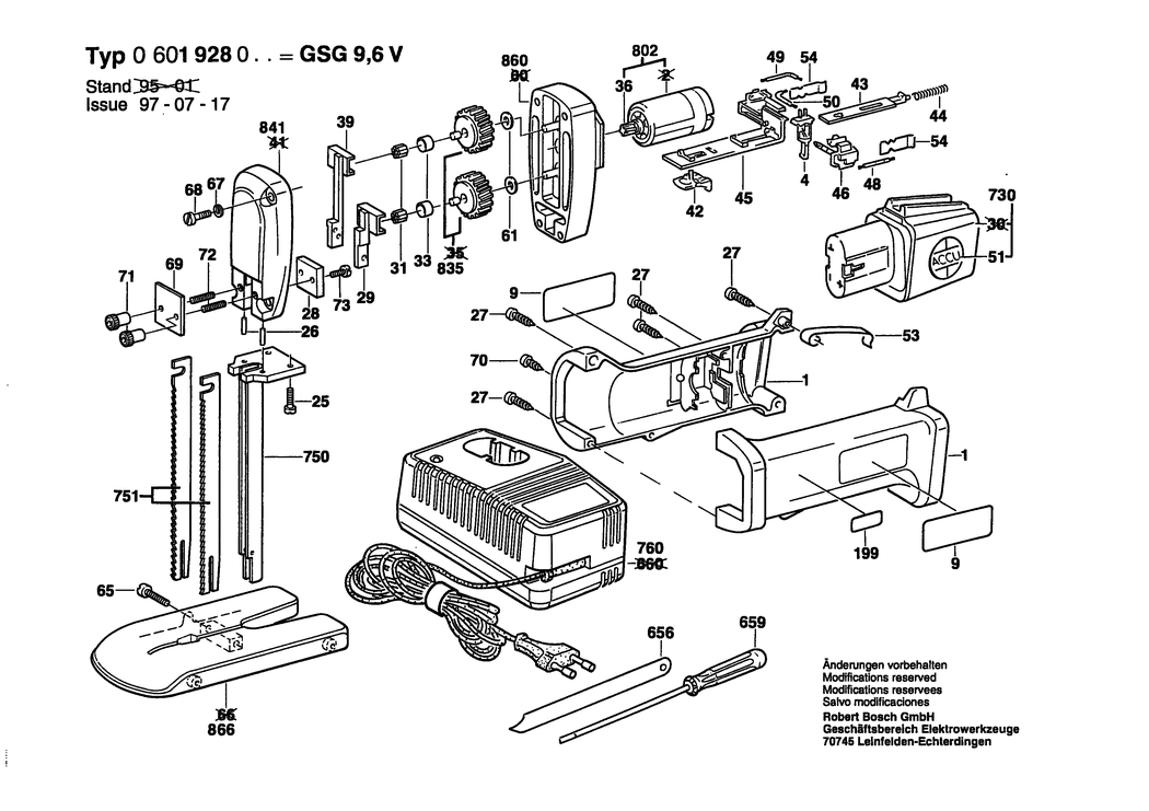 Bosch GSG 9.6 V / 0601928003 / EU 9.6 Volt Spare Parts