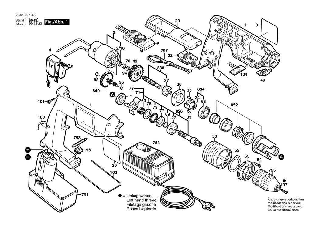 Bosch GSB 12 VSP-2 / 0601937489 / F 12 Volt Spare Parts