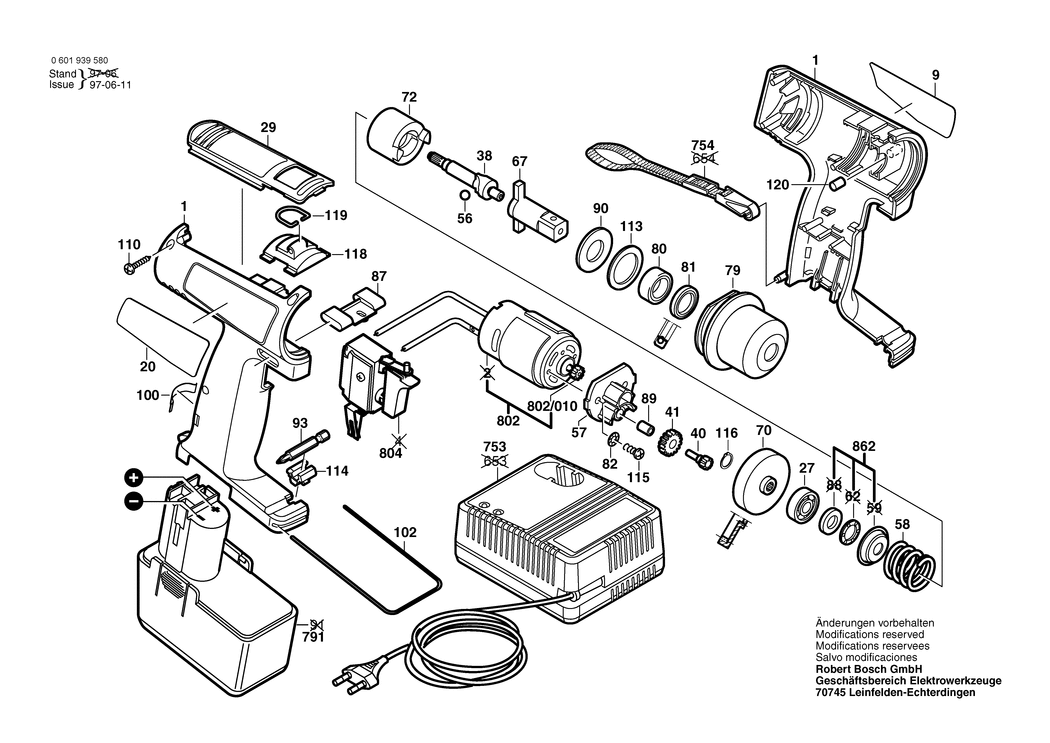 Bosch GDR 110 / 0601939520 / EU 12 Volt Spare Parts