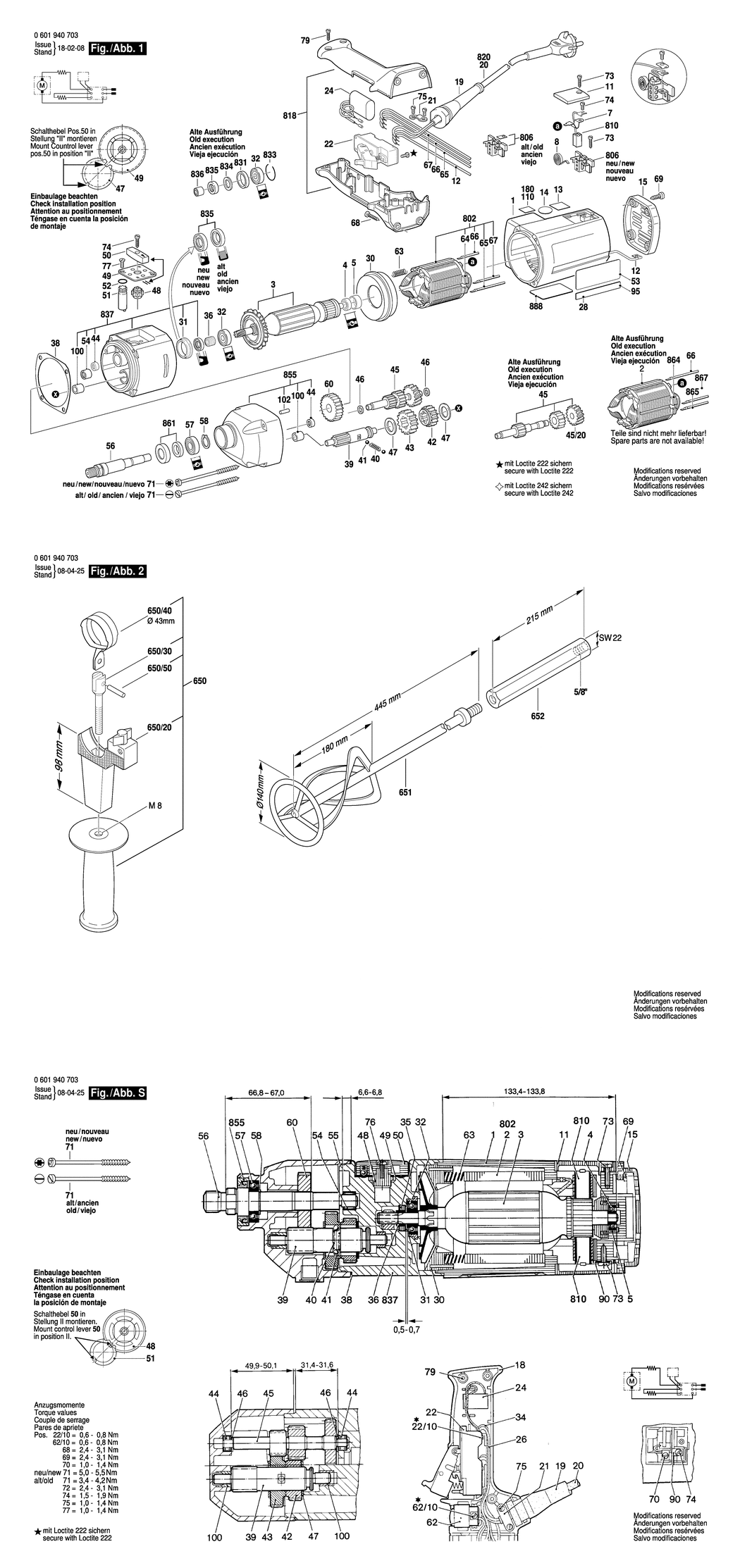 Bosch GRW 11 E / 0601940703 / EU 220 Volt Spare Parts