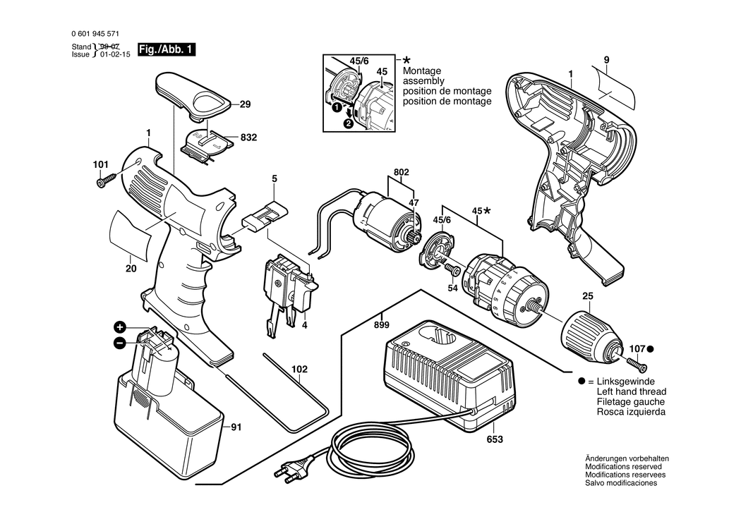 Bosch ABS 12-M 2 / 0601945571 / EU 12 Volt Spare Parts