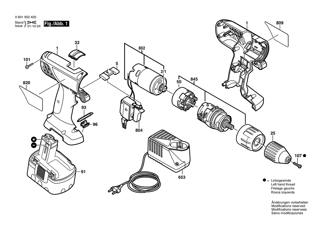 Bosch GSB 14.4 VE-2 / 0601952403 / EU 14.4 Volt Spare Parts