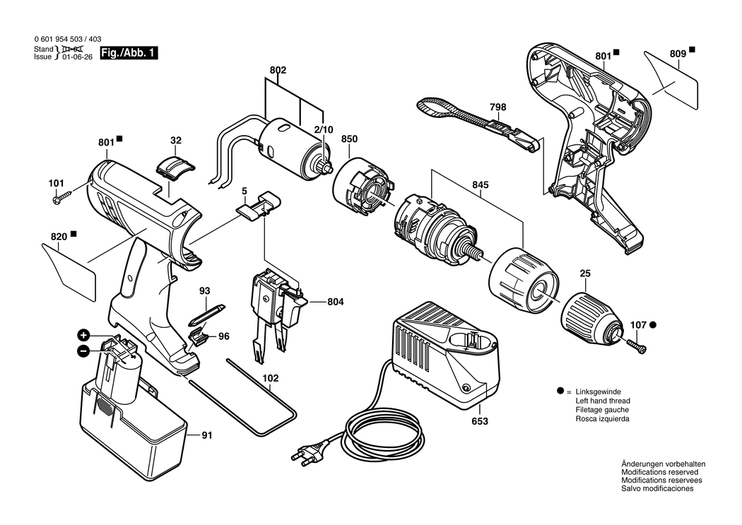 Bosch GSB 14.4 VE-2 / 0601954420 / EU 14.4 Volt Spare Parts