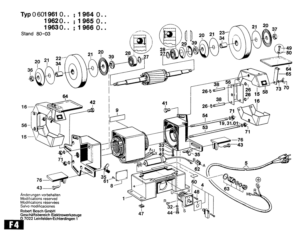 Bosch ---- / 0601961032 / CH 220 Volt Spare Parts