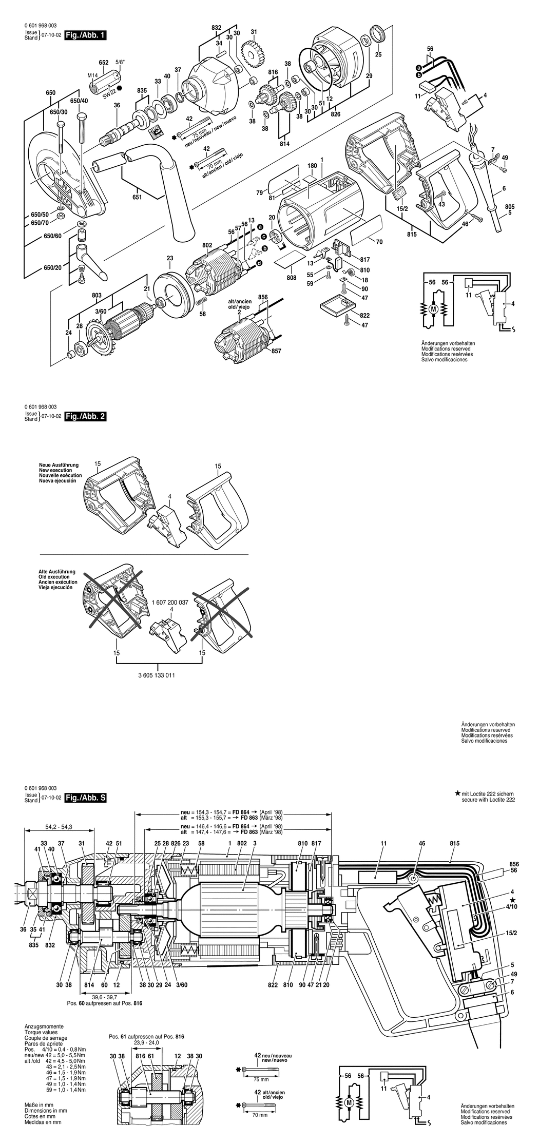 Bosch GRW 9 / 0601968032 / CH 230 Volt Spare Parts