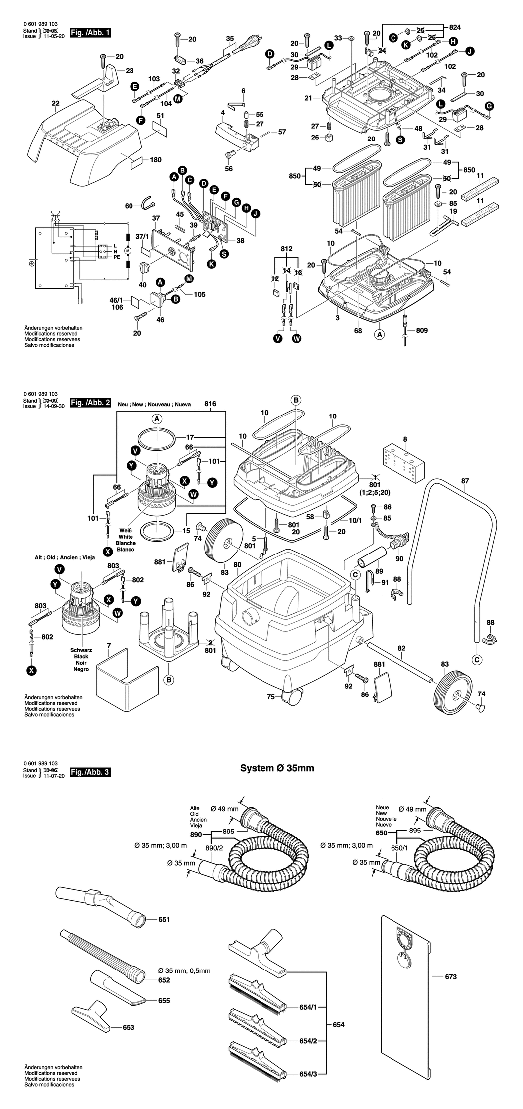 Bosch GAS 50 / 0601989148 / F 230 Volt Spare Parts