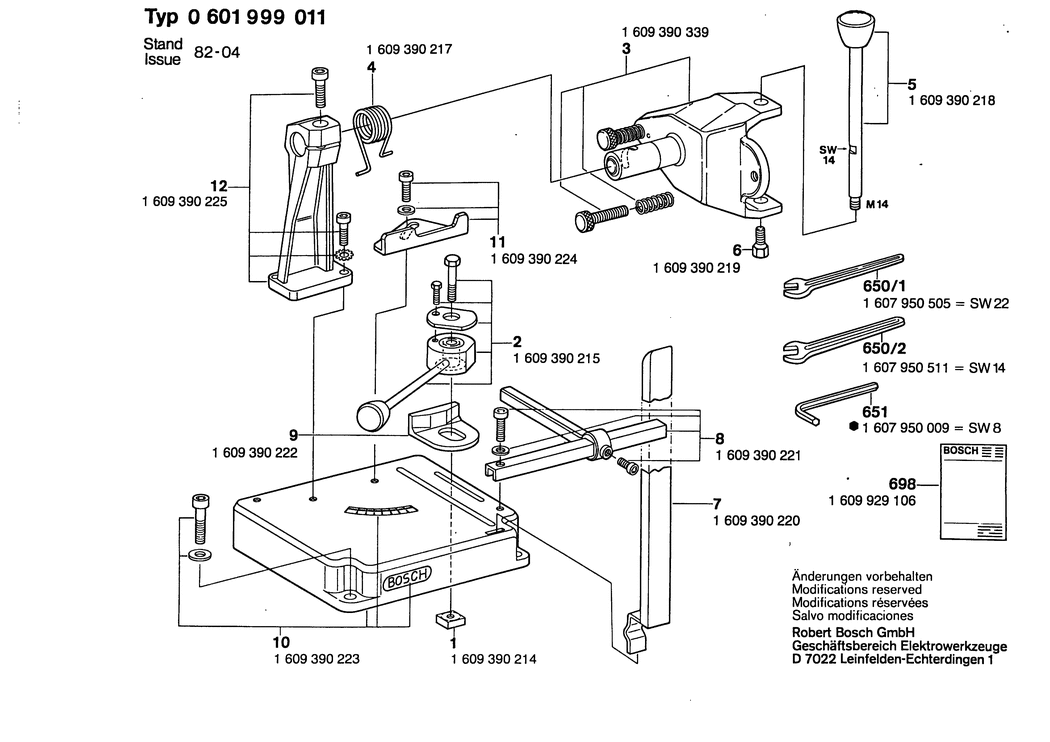 Bosch ---- / 0601999011 / --- Spare Parts