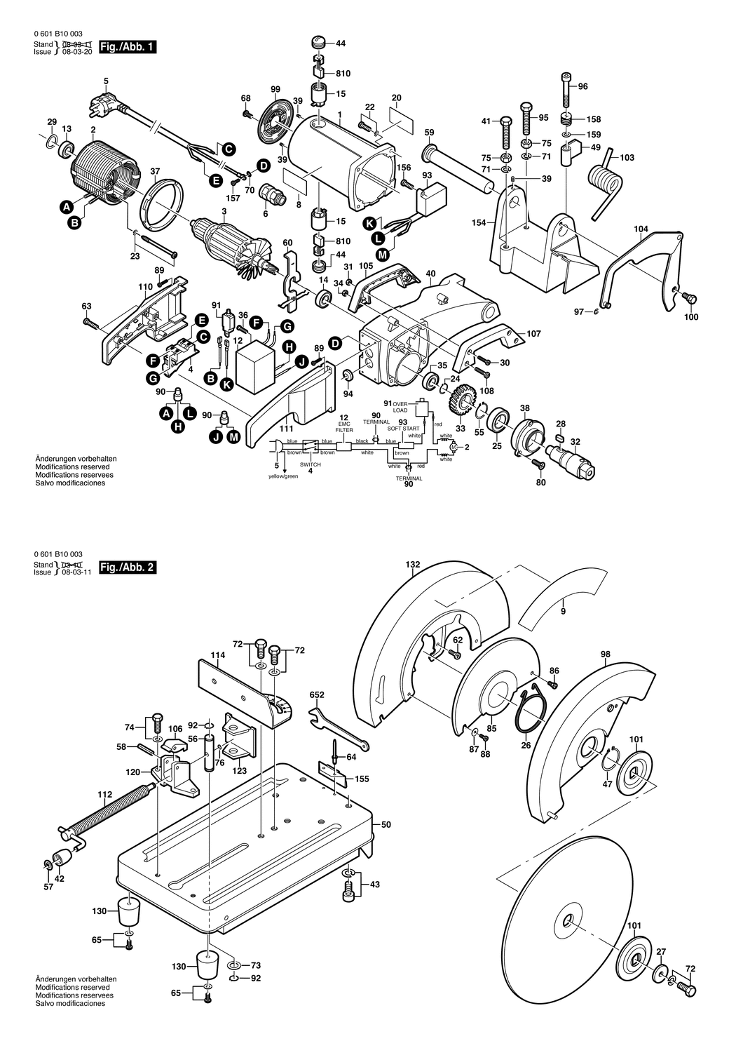 Bosch GCO 14-1 / 0601B10003 / EU 230 Volt Spare Parts