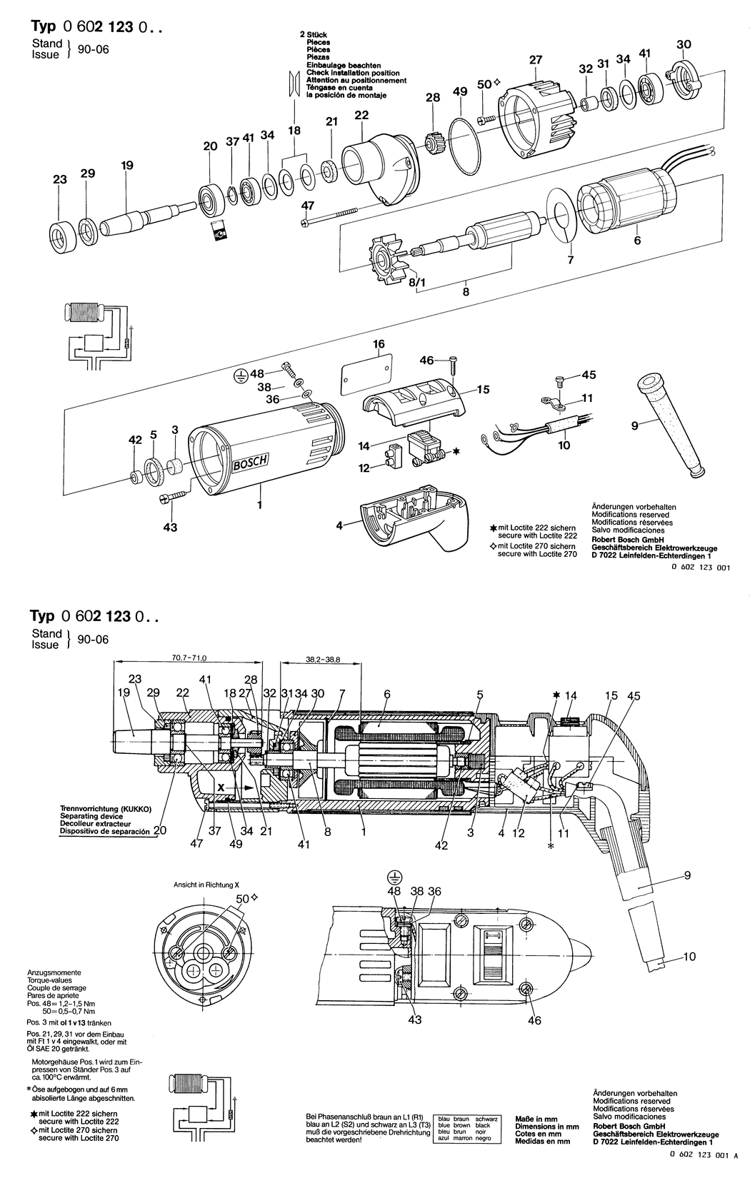 Bosch ---- / 0602123004 / --- 135 Volt Spare Parts