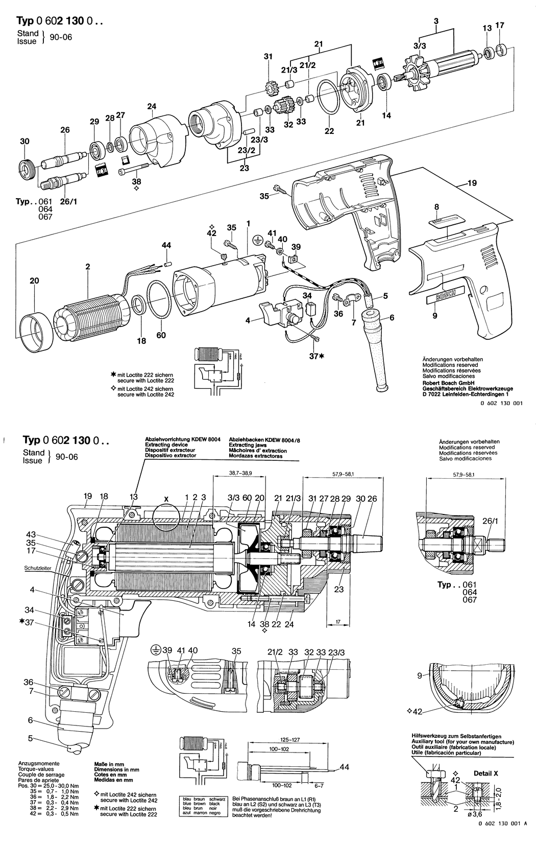 Bosch GR.57 / 0602130001 / --- 265 Volt Spare Parts