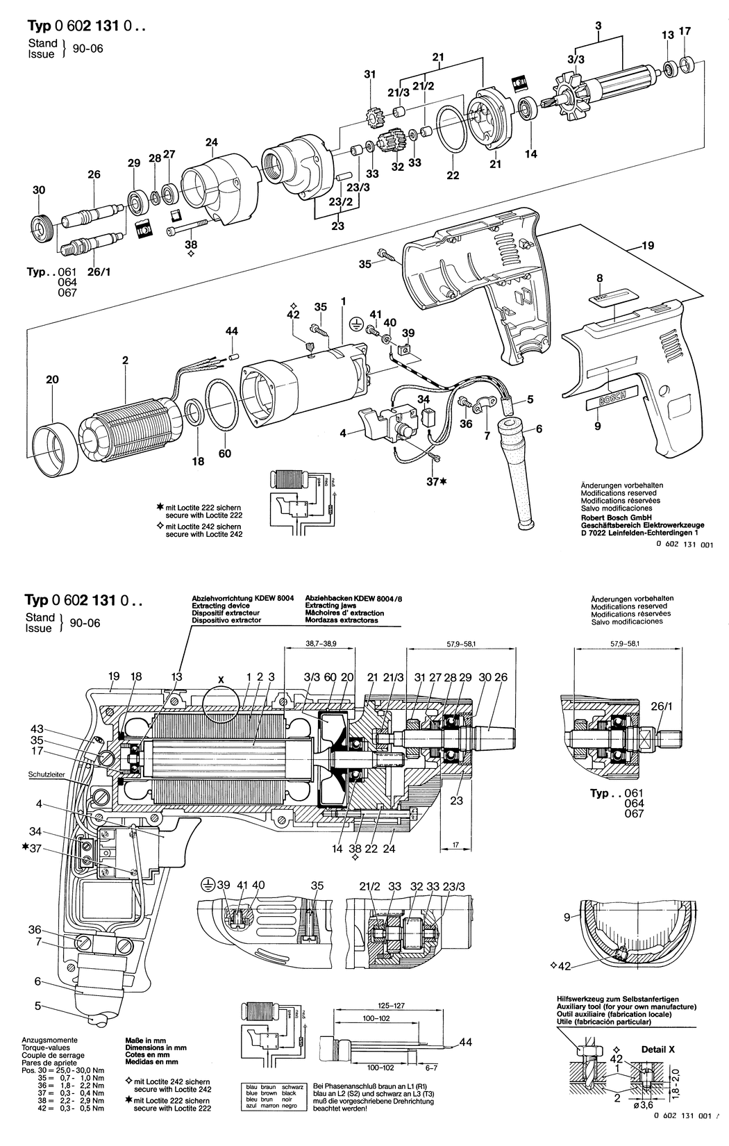 Bosch GR.57 / 0602131001 / --- 265 Volt Spare Parts