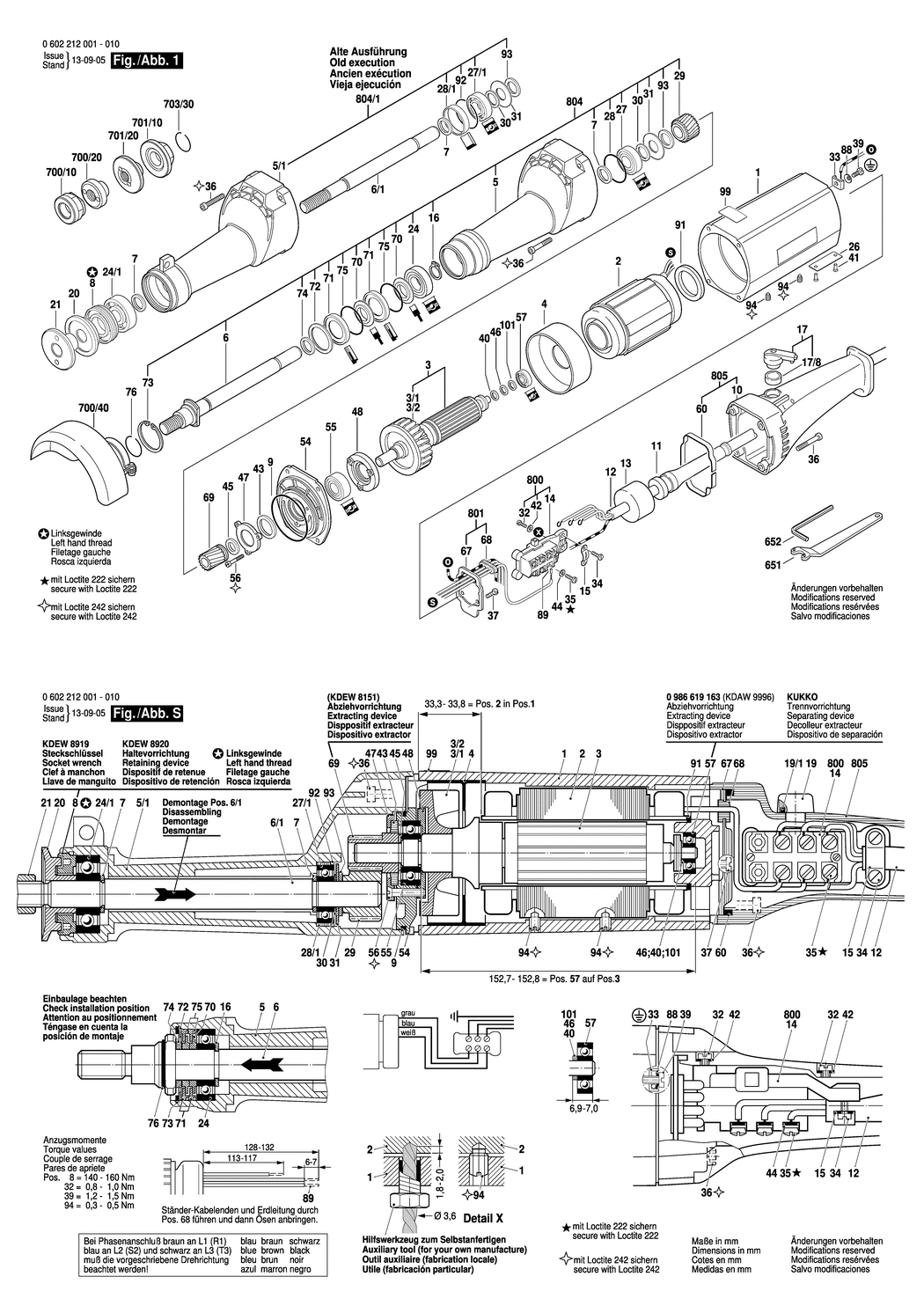 Bosch ---- / 0602212005 / --- 135 Volt Spare Parts