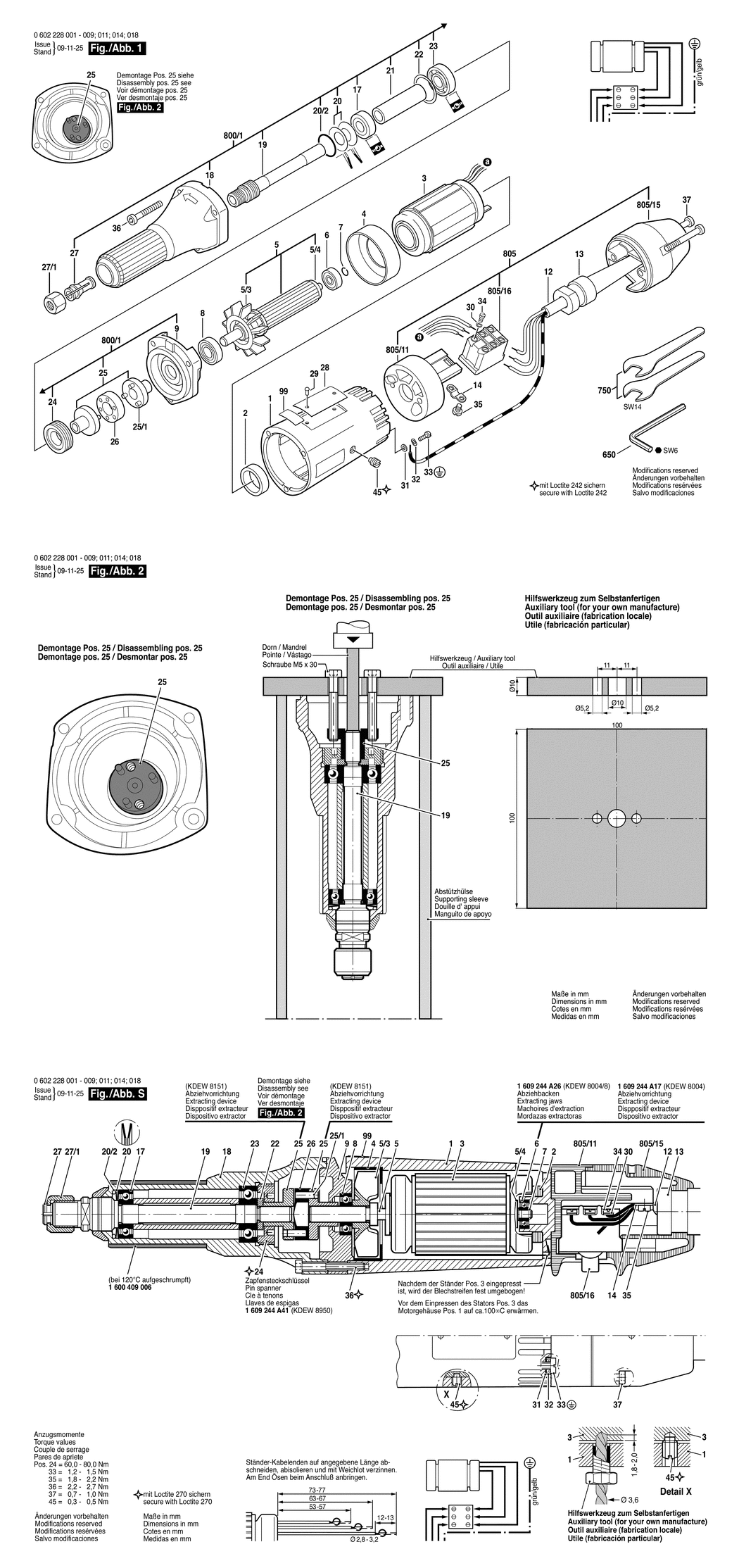 Bosch ---- / 0602228001 / --- 265 Volt Spare Parts