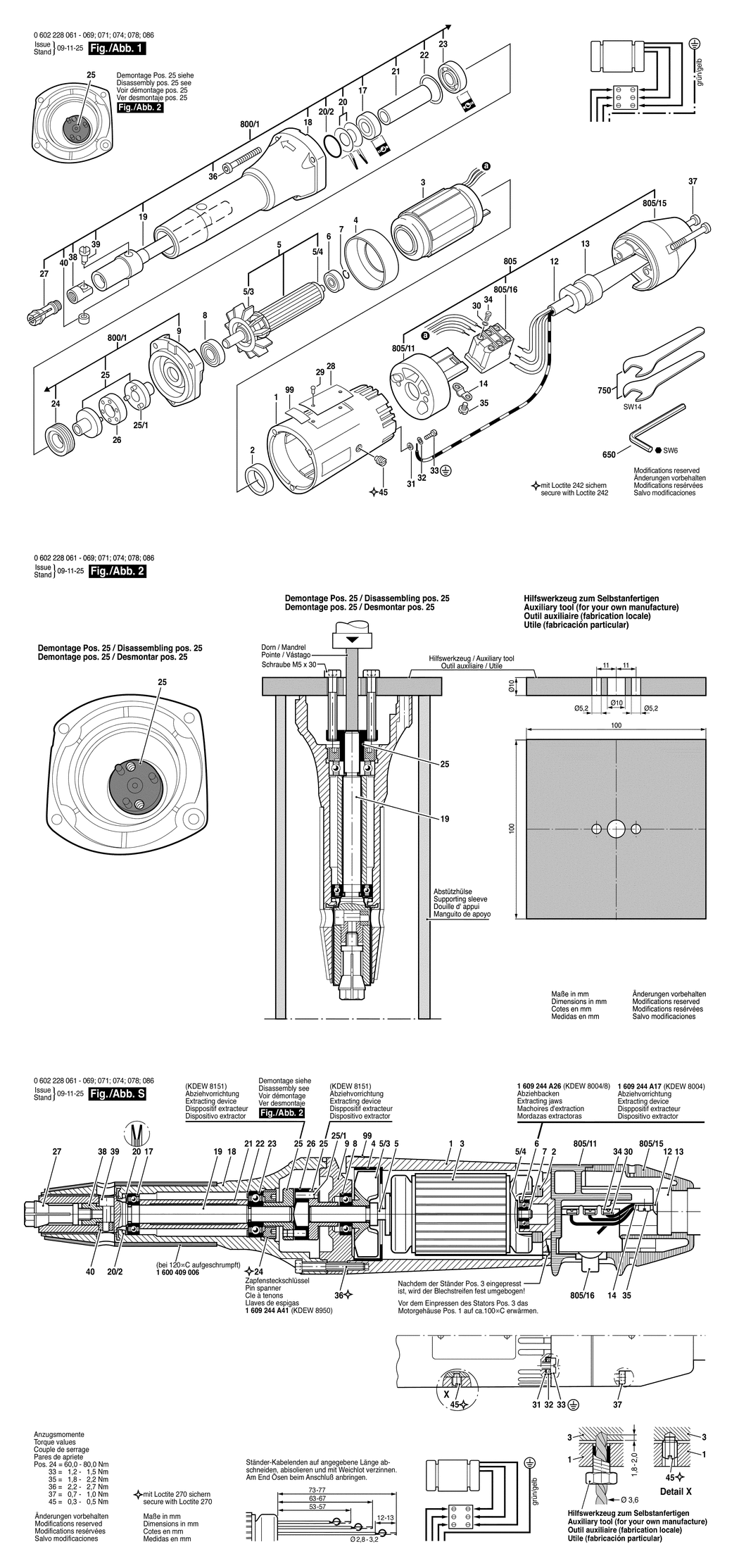 Bosch ---- / 0602228061 / --- 265 Volt Spare Parts