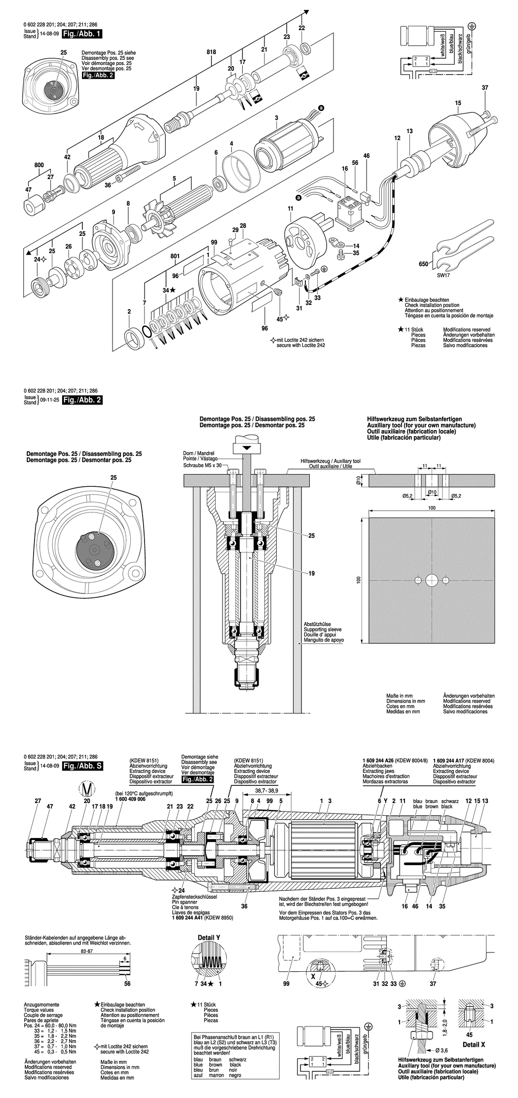 Bosch ---- / 0602228201 / --- 265 Volt Spare Parts