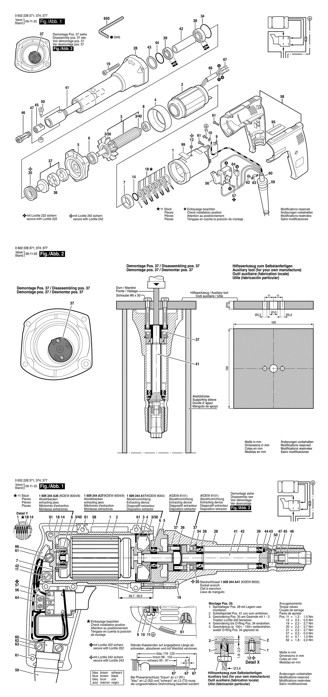 Bosch ---- / 0602228371 / --- 265 Volt Spare Parts