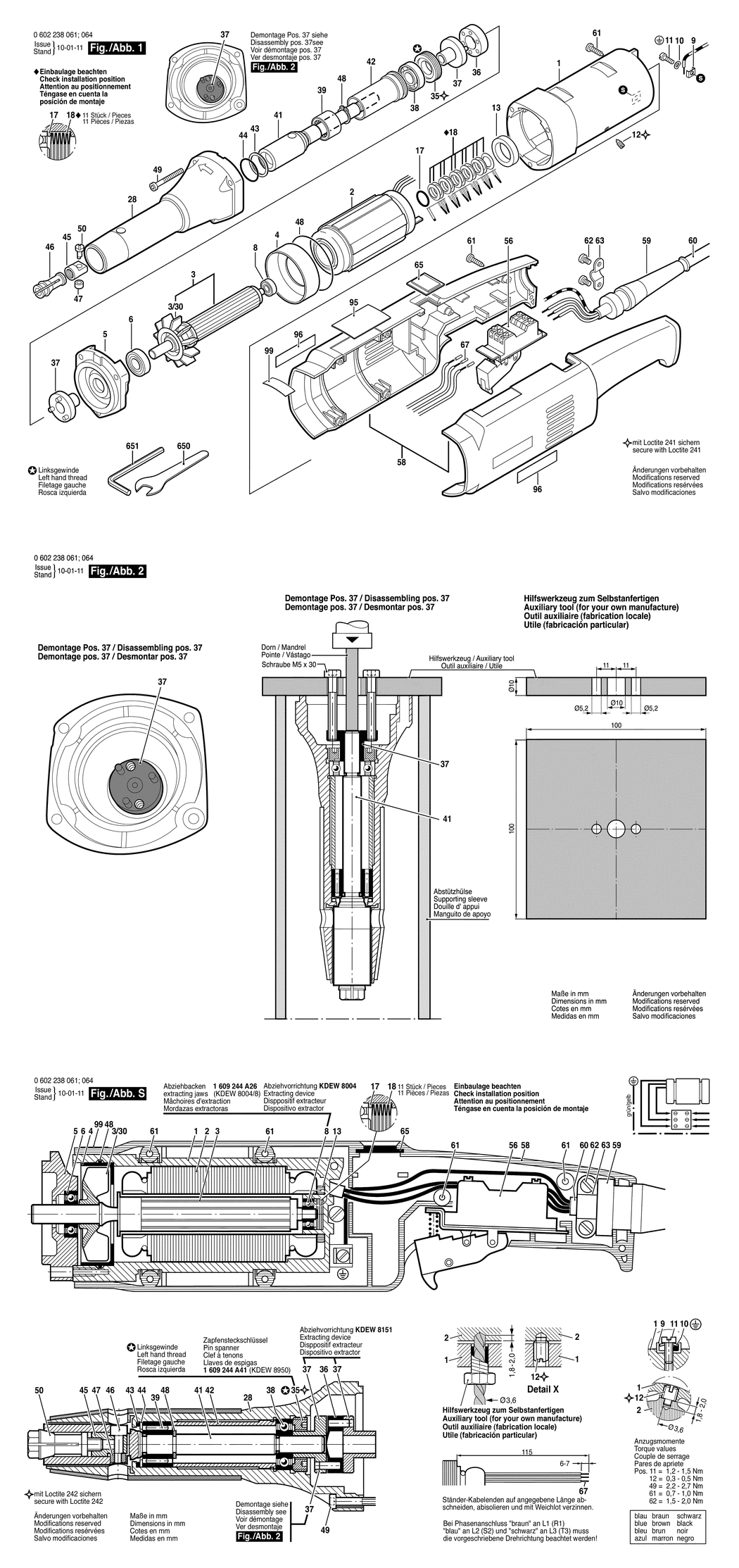 Bosch ---- / 0602238061 / --- 265 Volt Spare Parts