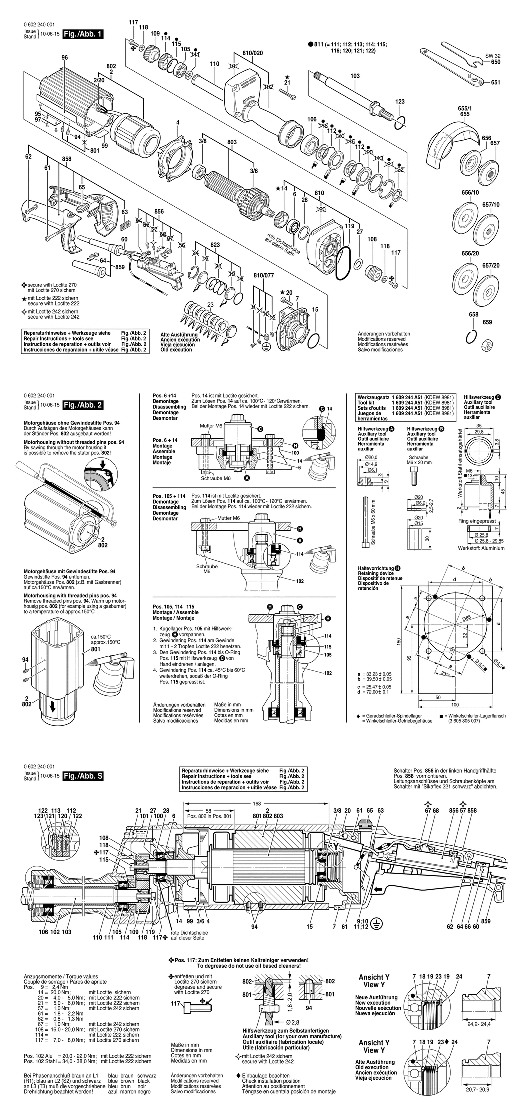 Bosch ---- / 0602240001 / --- 265 Volt Spare Parts