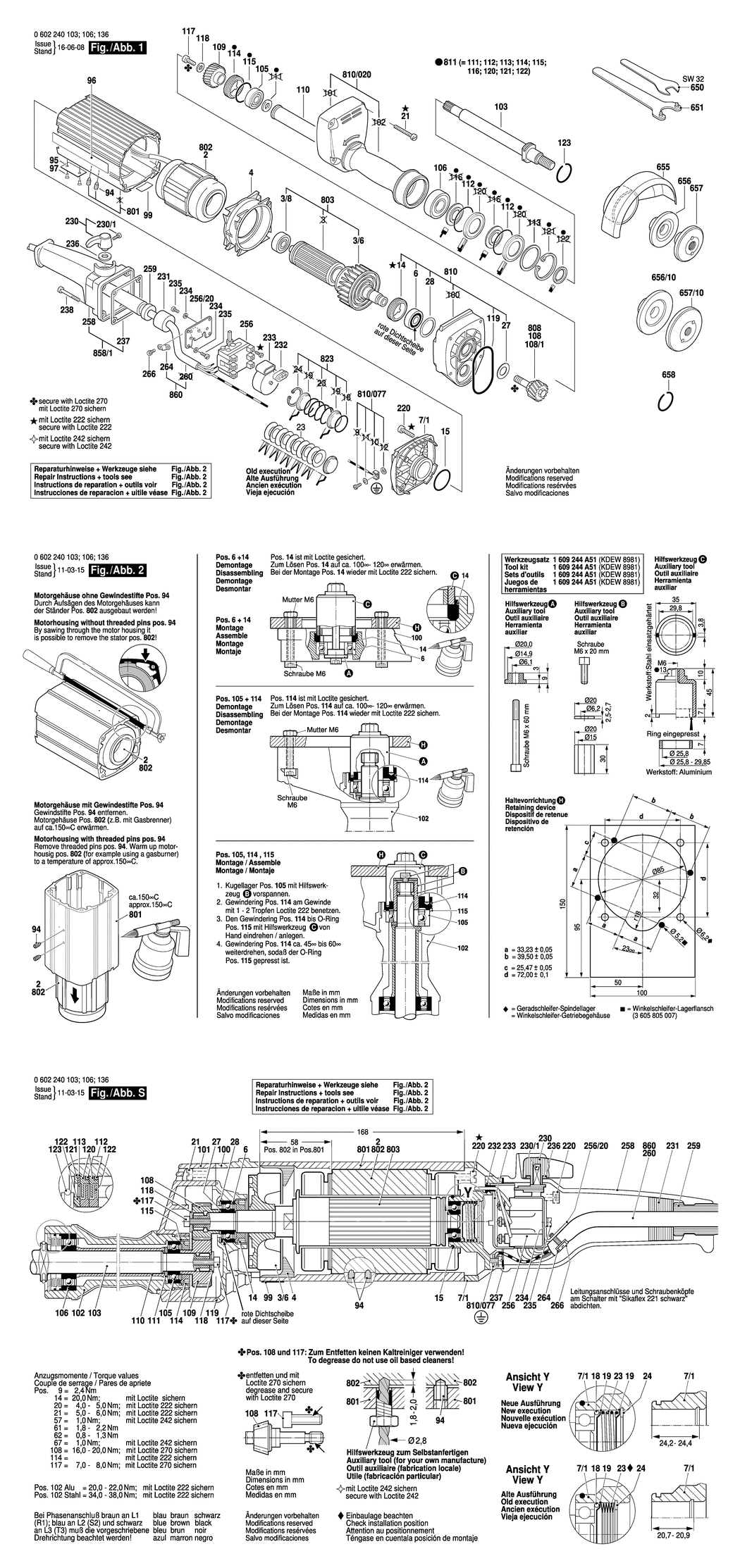 Bosch ---- / 0602240103 / --- 265 Volt Spare Parts