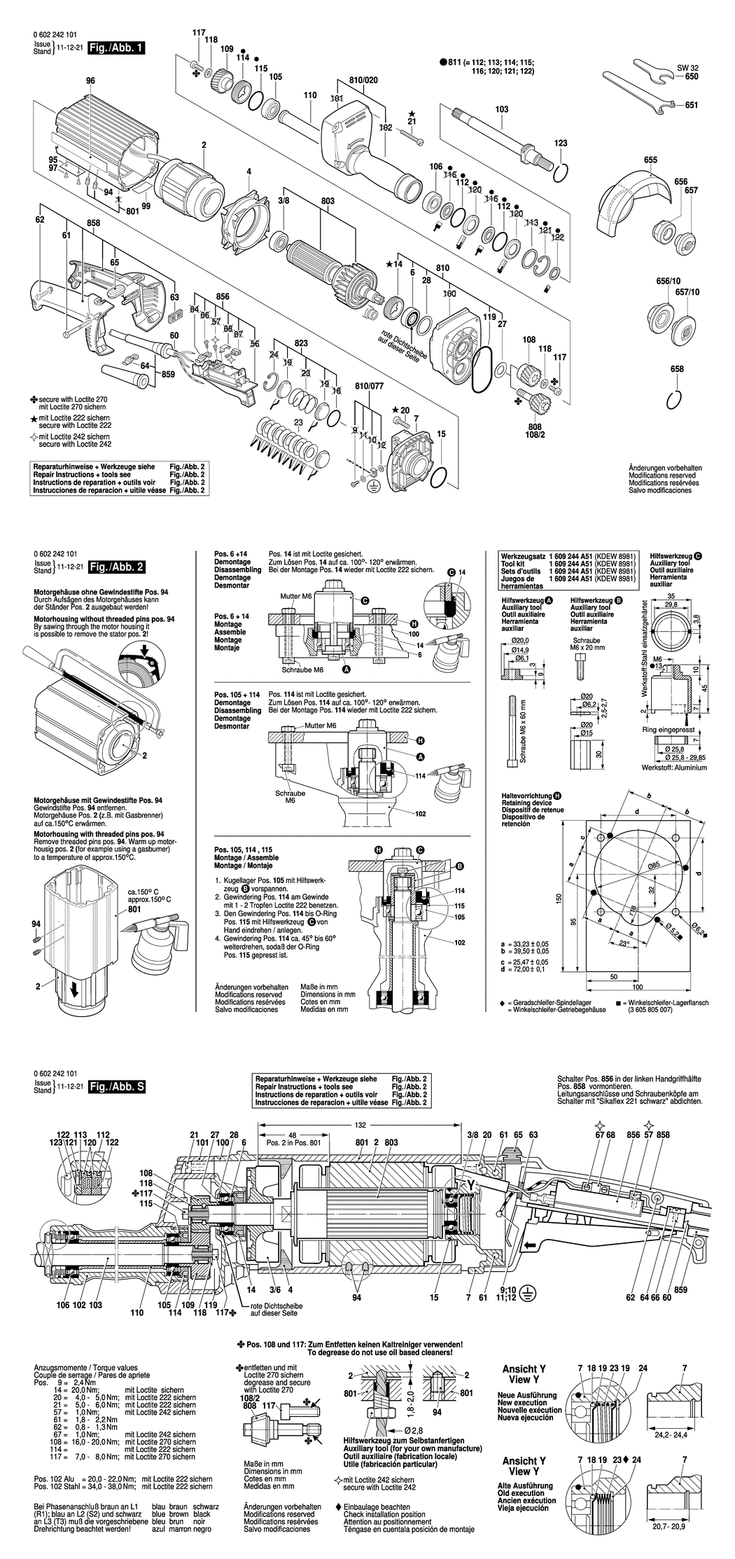 Bosch 2 242 / 0602242101 / --- 265 Volt Spare Parts