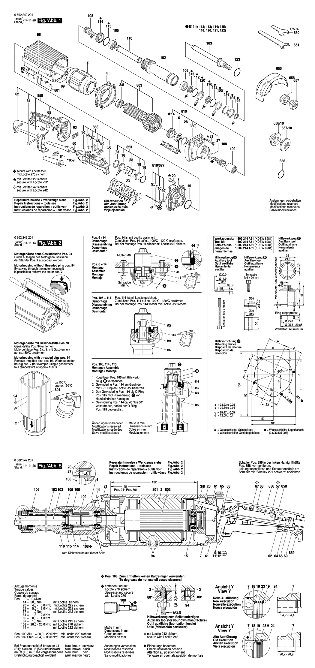 Bosch ---- / 0602242201 / --- 265 Volt Spare Parts