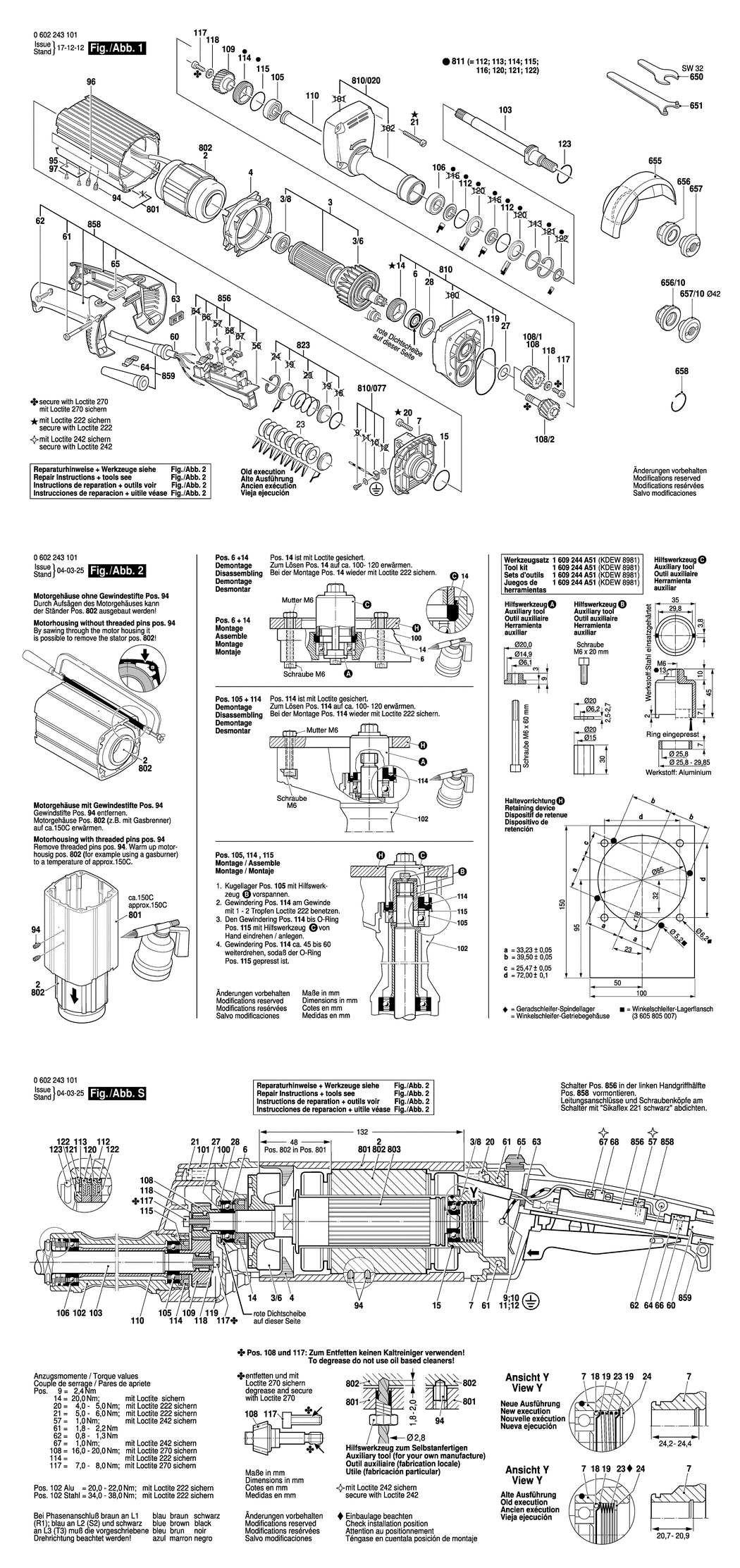 Bosch ---- / 0602243101 / --- 265 Volt Spare Parts