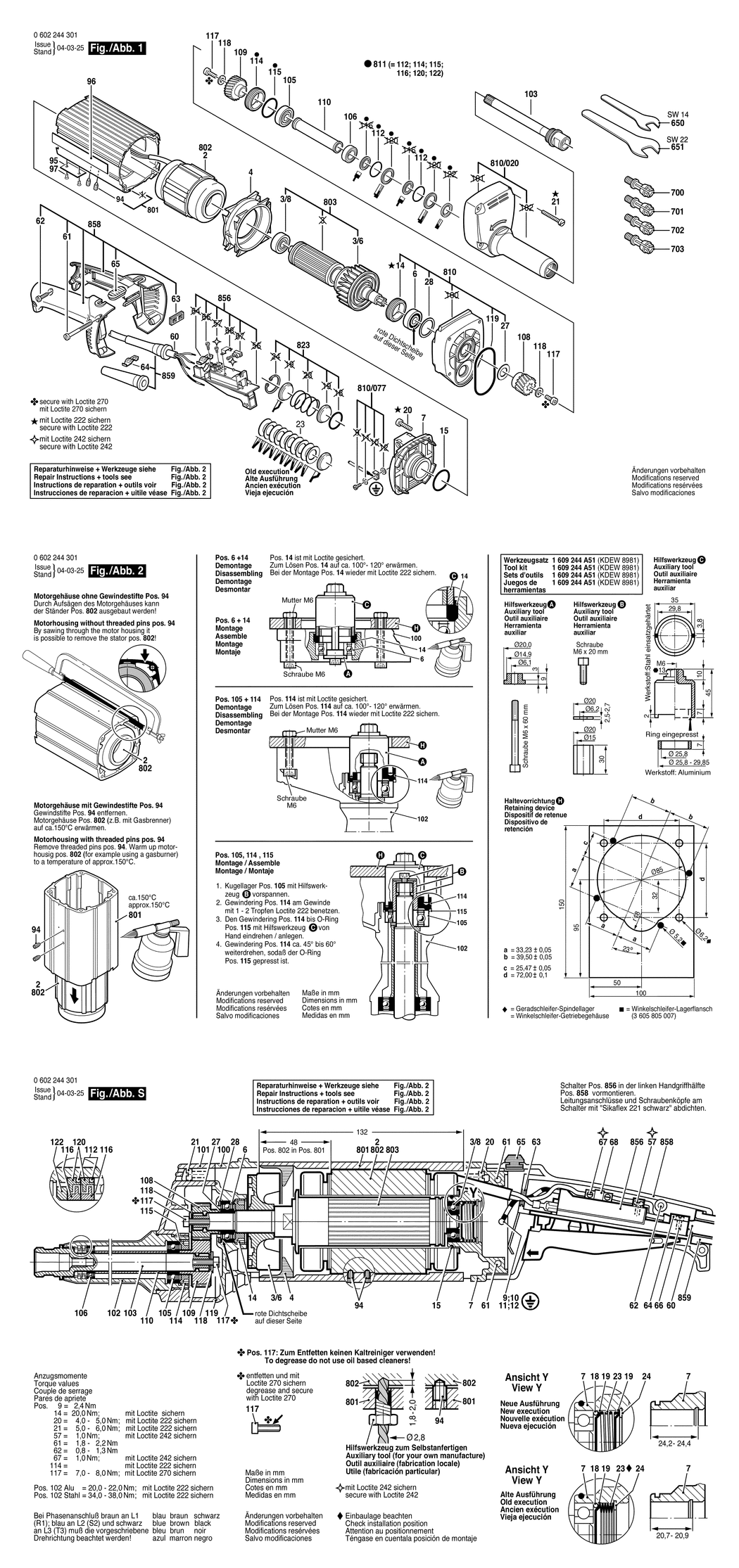 Bosch ---- / 0602244301 / --- 265 Volt Spare Parts