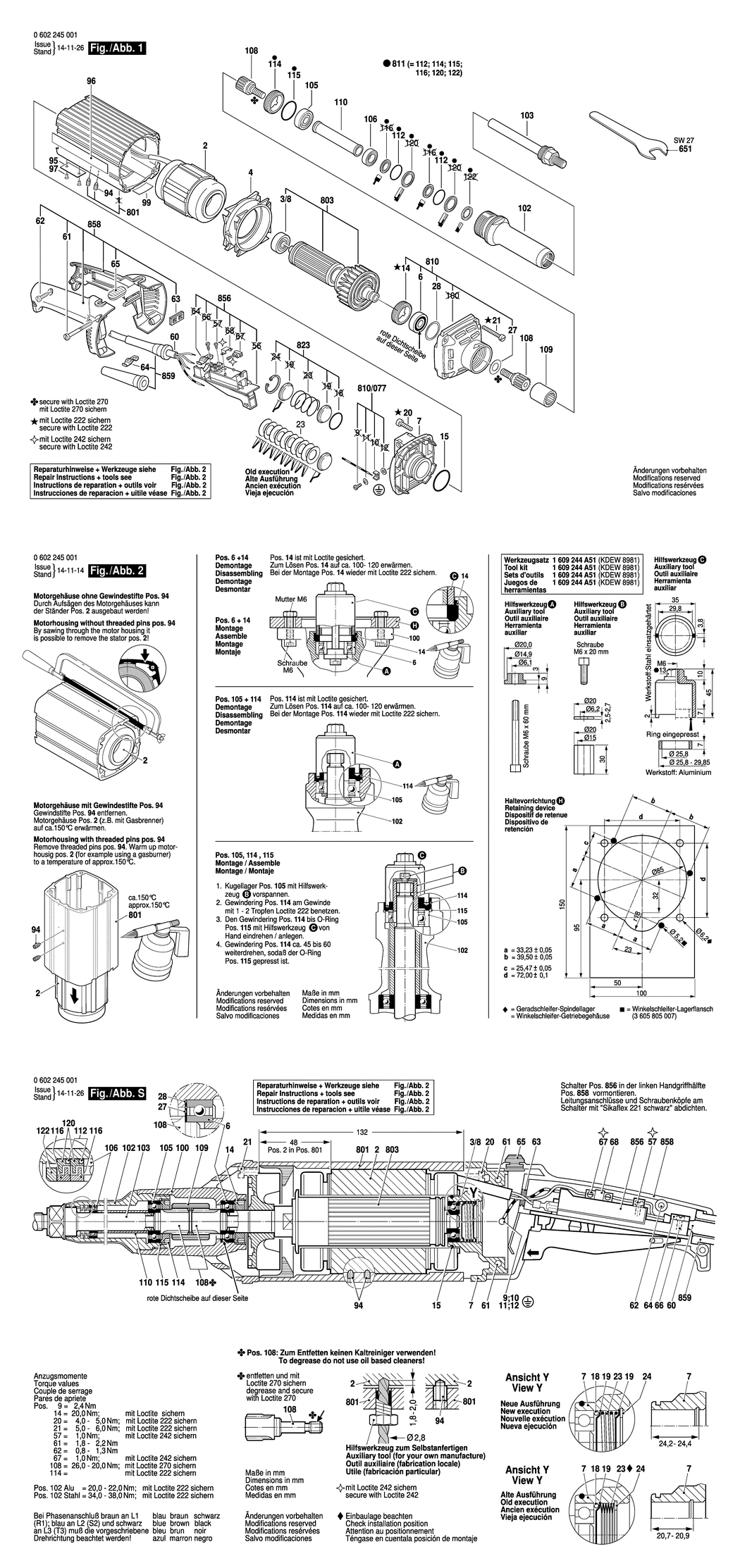 Bosch ---- / 0602245001 / --- 265 Volt Spare Parts