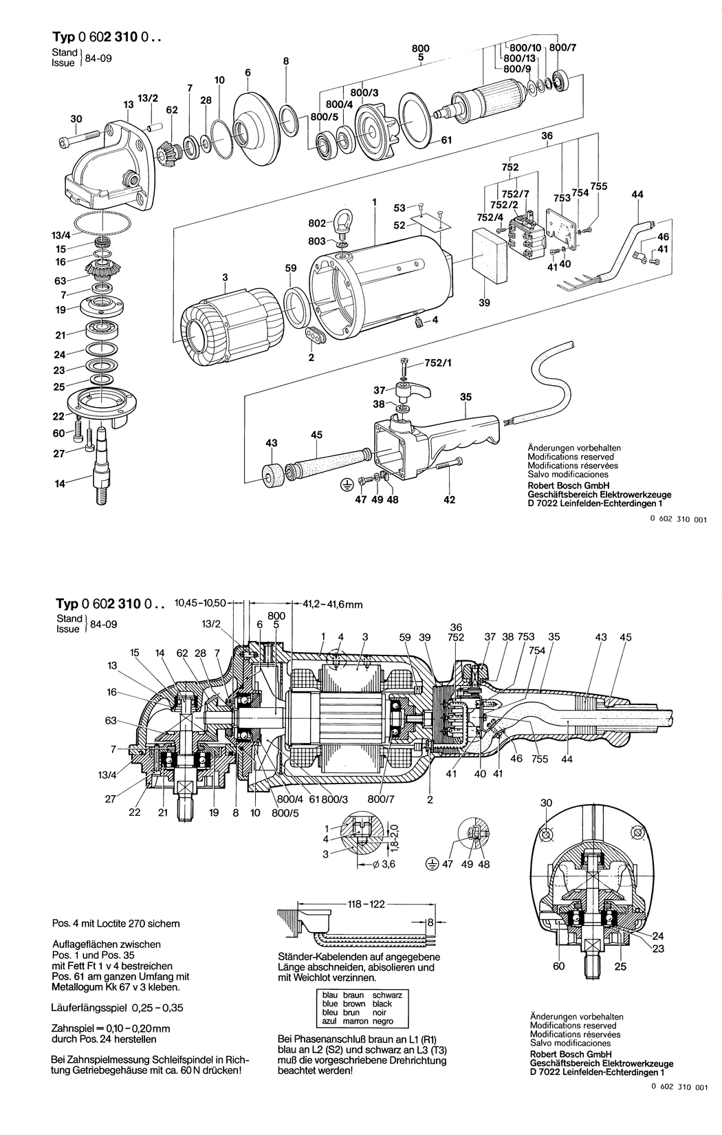 Bosch ---- / 0602310006 / --- 135 Volt Spare Parts