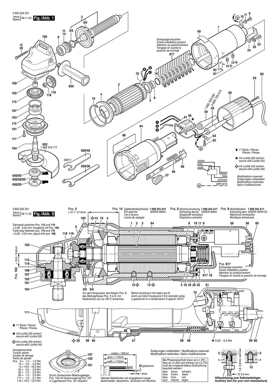 Bosch ---- / 0602324201 / --- 265 Volt Spare Parts