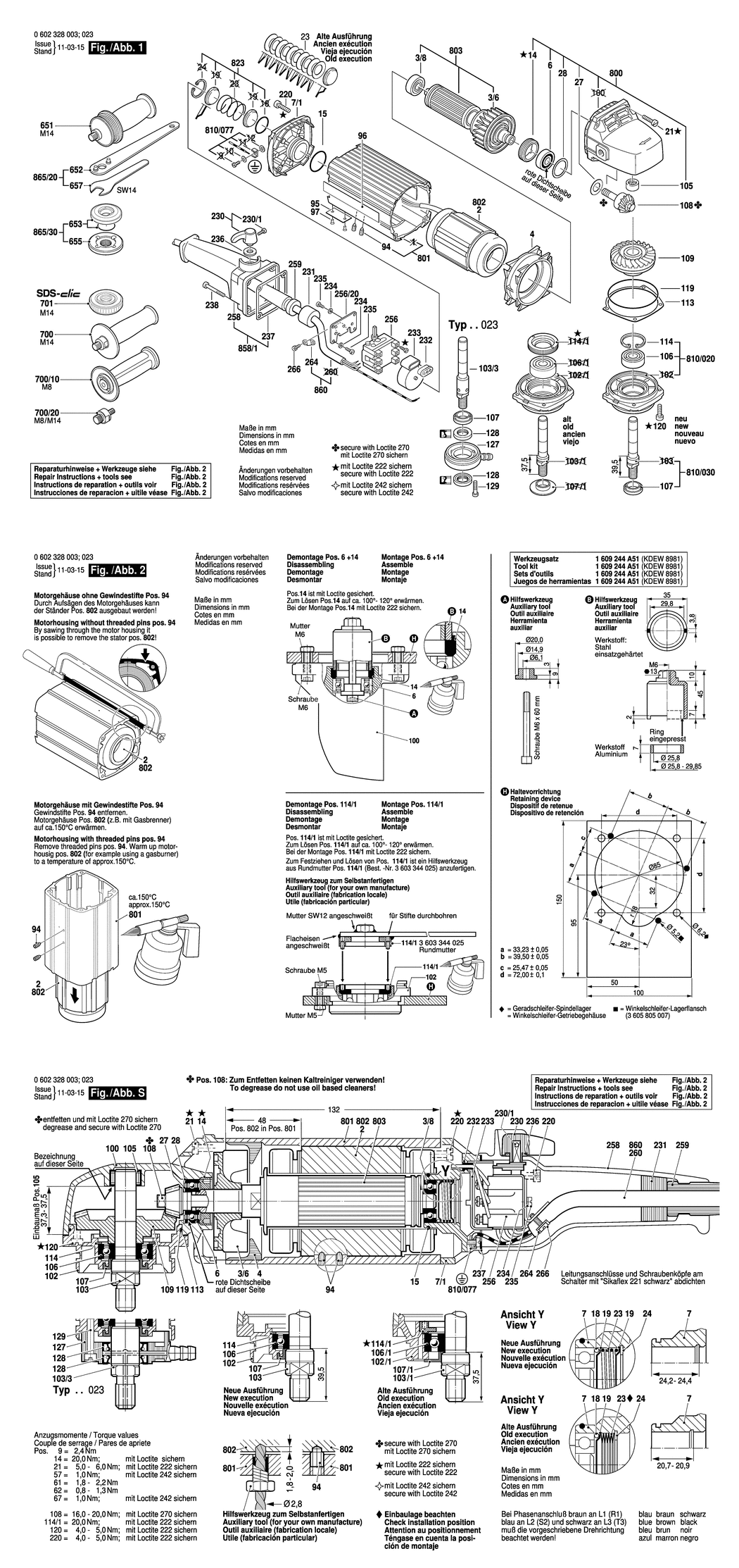 Bosch ---- / 0602328003 / --- 265 Volt Spare Parts