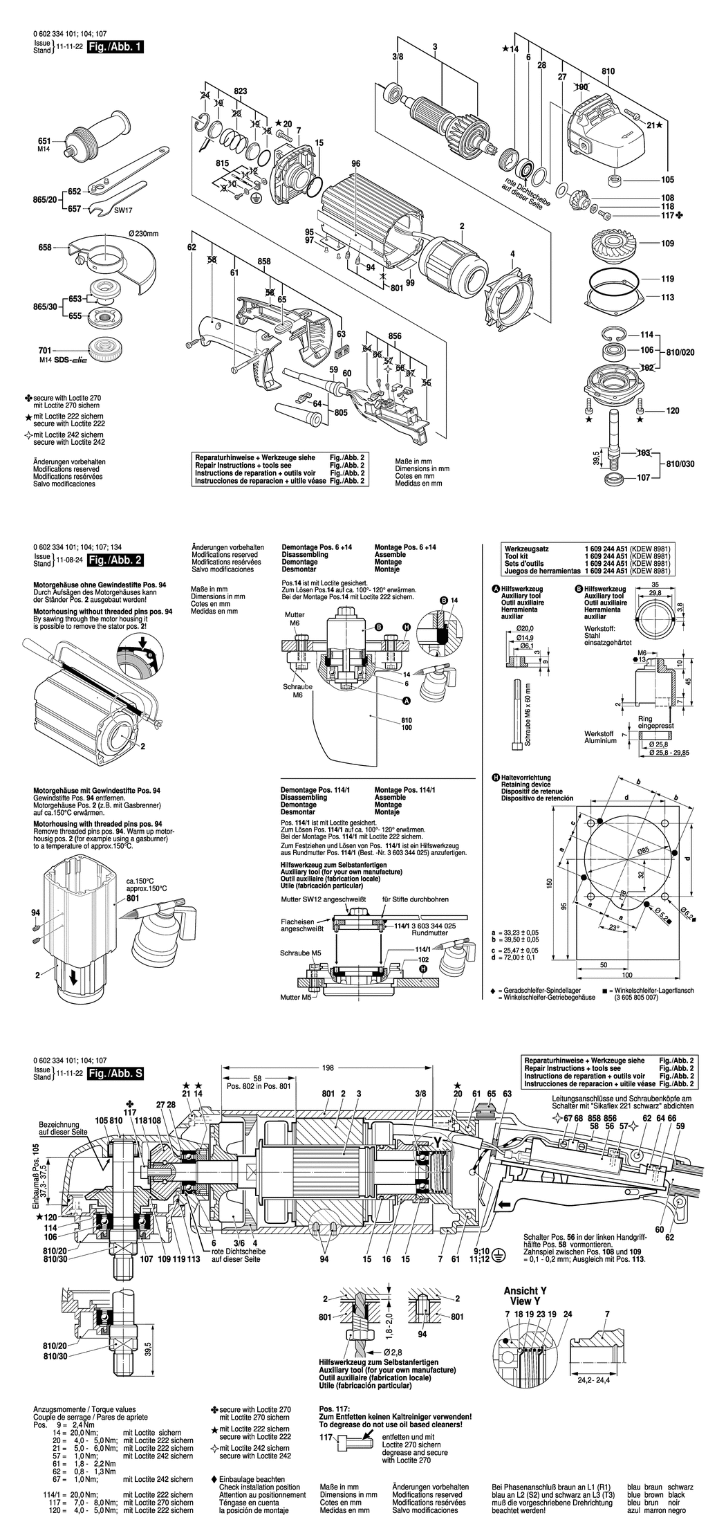 Bosch ---- / 0602334101 / --- 265 Volt Spare Parts