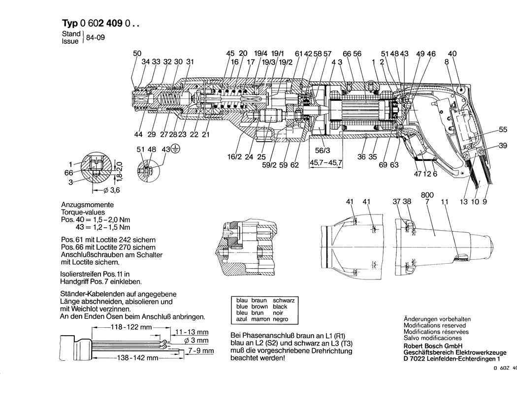 Bosch ---- / 0602409005 / --- 135 Volt Spare Parts