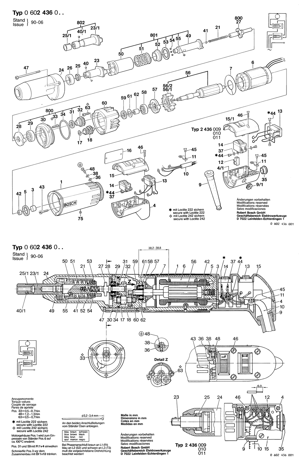 Bosch ---- / 0602436002 / --- 135 Volt Spare Parts