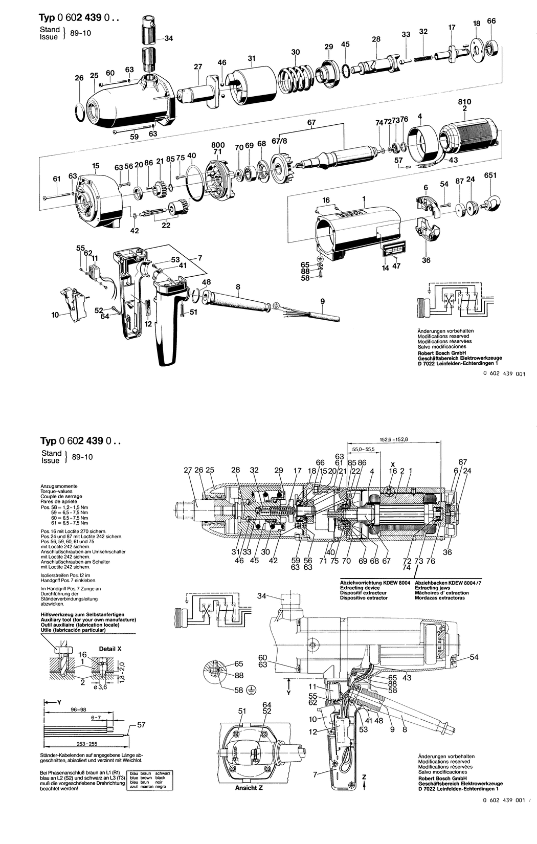 Bosch ---- / 0602439006 / --- 135 Volt Spare Parts