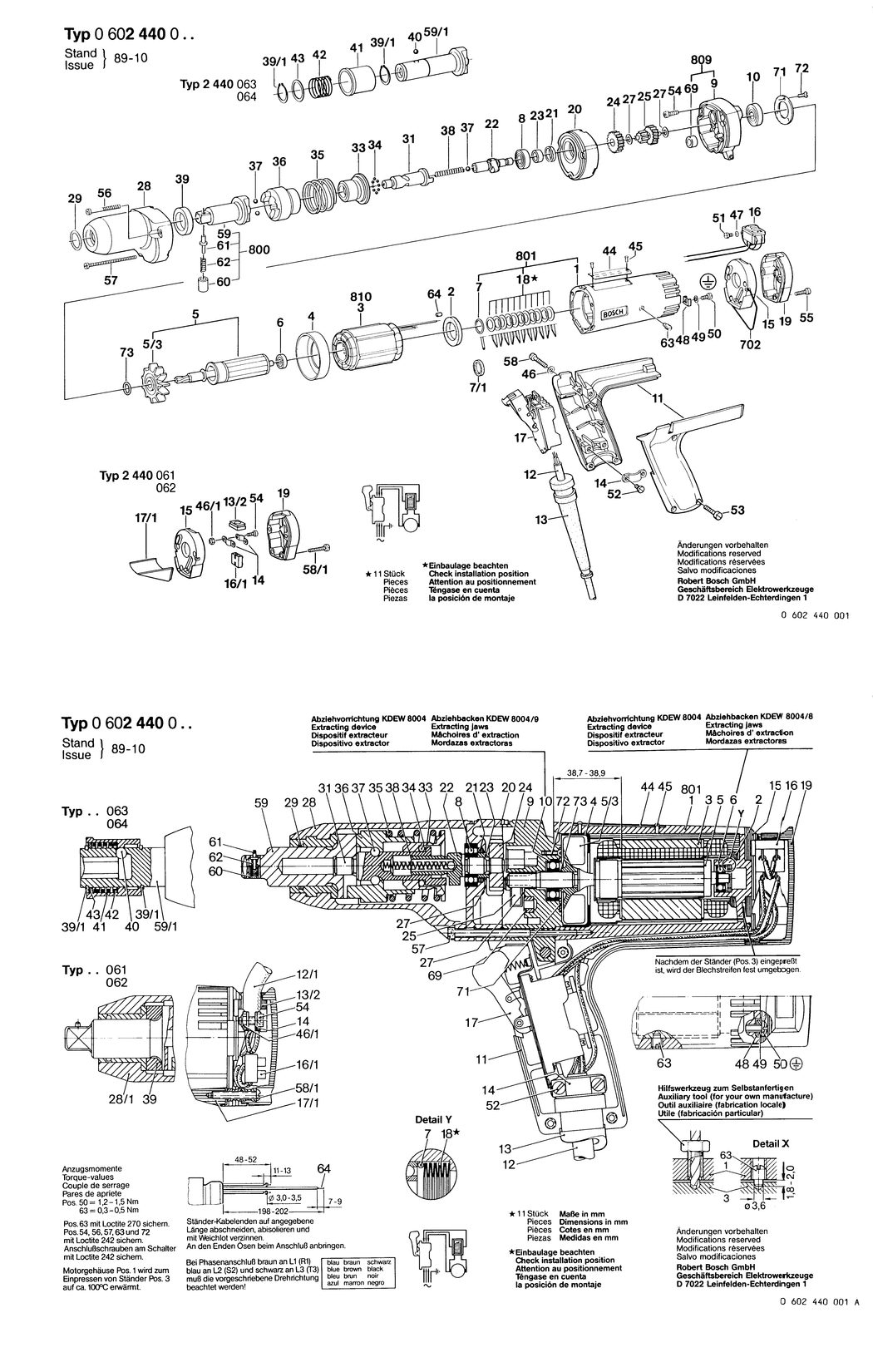 Bosch ---- / 0602440004 / --- 135 Volt Spare Parts