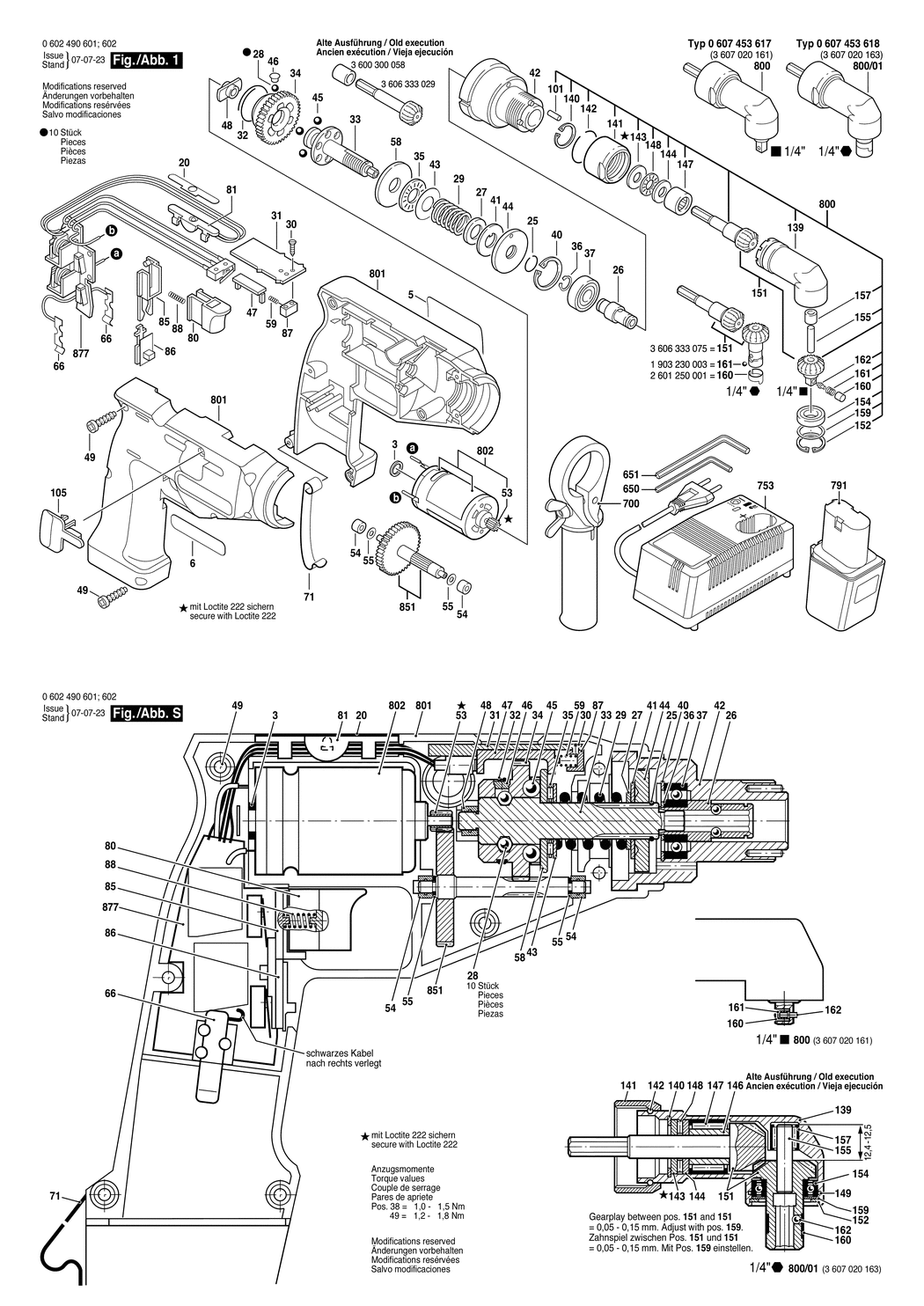 Bosch IASR 9.6-12V / 0602490601 / --- 9.6 Volt Spare Parts