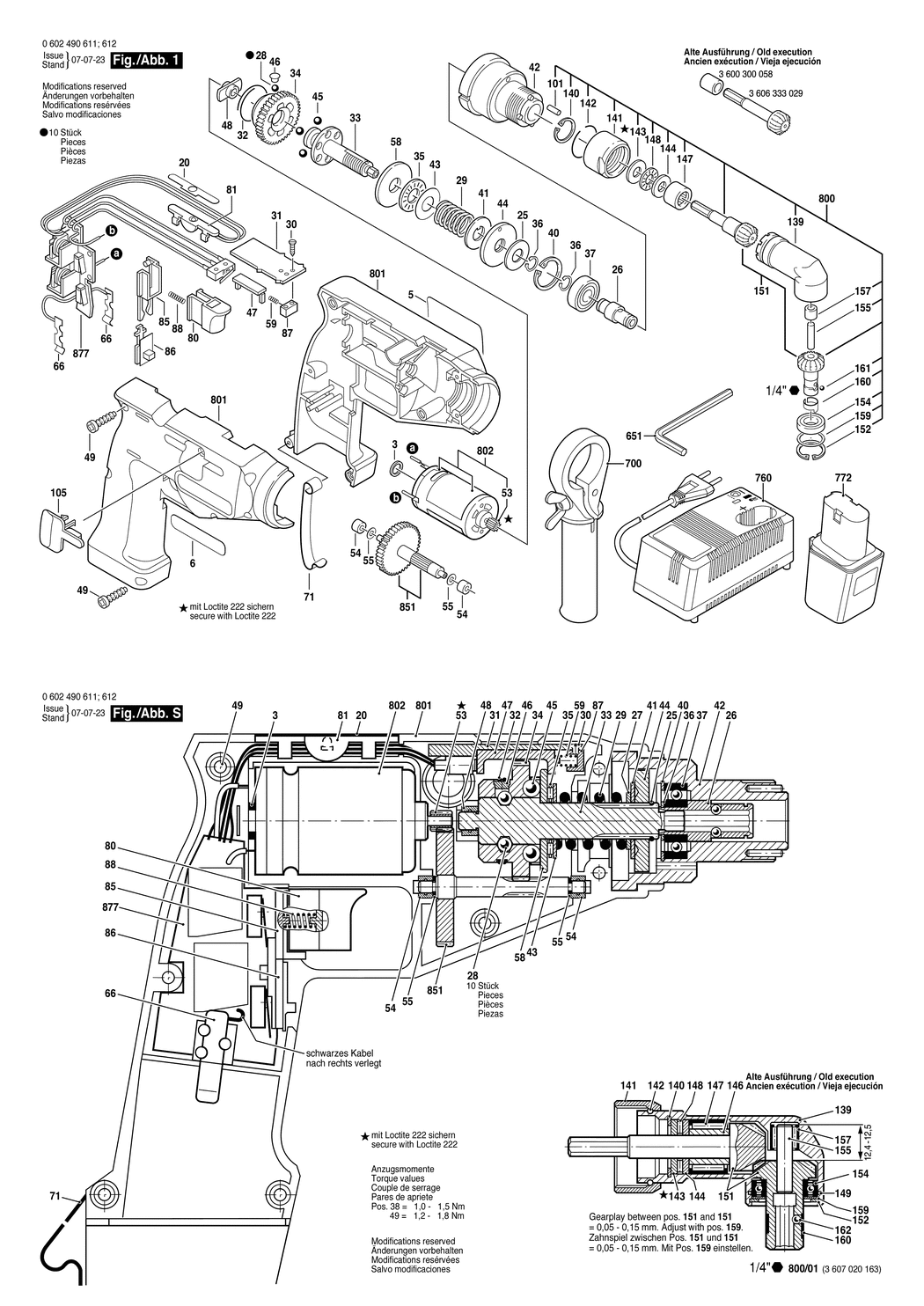 Bosch IASR 9.6-12V / 0602490611 / --- 9.6 Volt Spare Parts