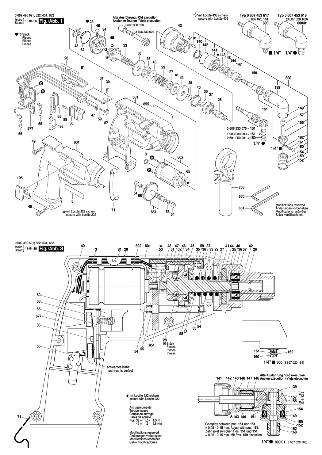 Bosch IASR 9.6-12V / 0602490621 / --- 9.6 Volt Spare Parts