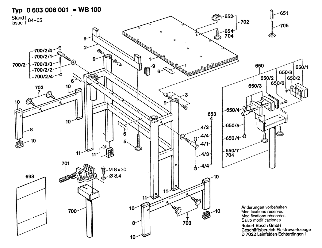 Bosch WB 100 / 0603006001 / EU Spare Parts