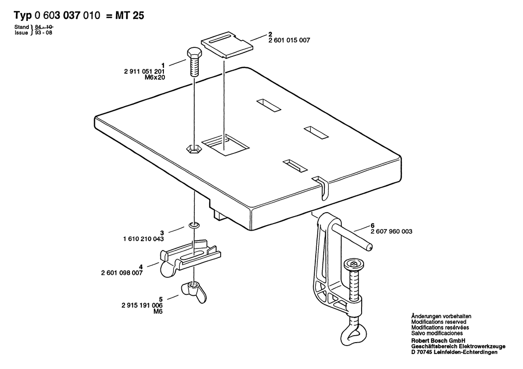 Bosch MT 25 / 0603037010 / --- Spare Parts