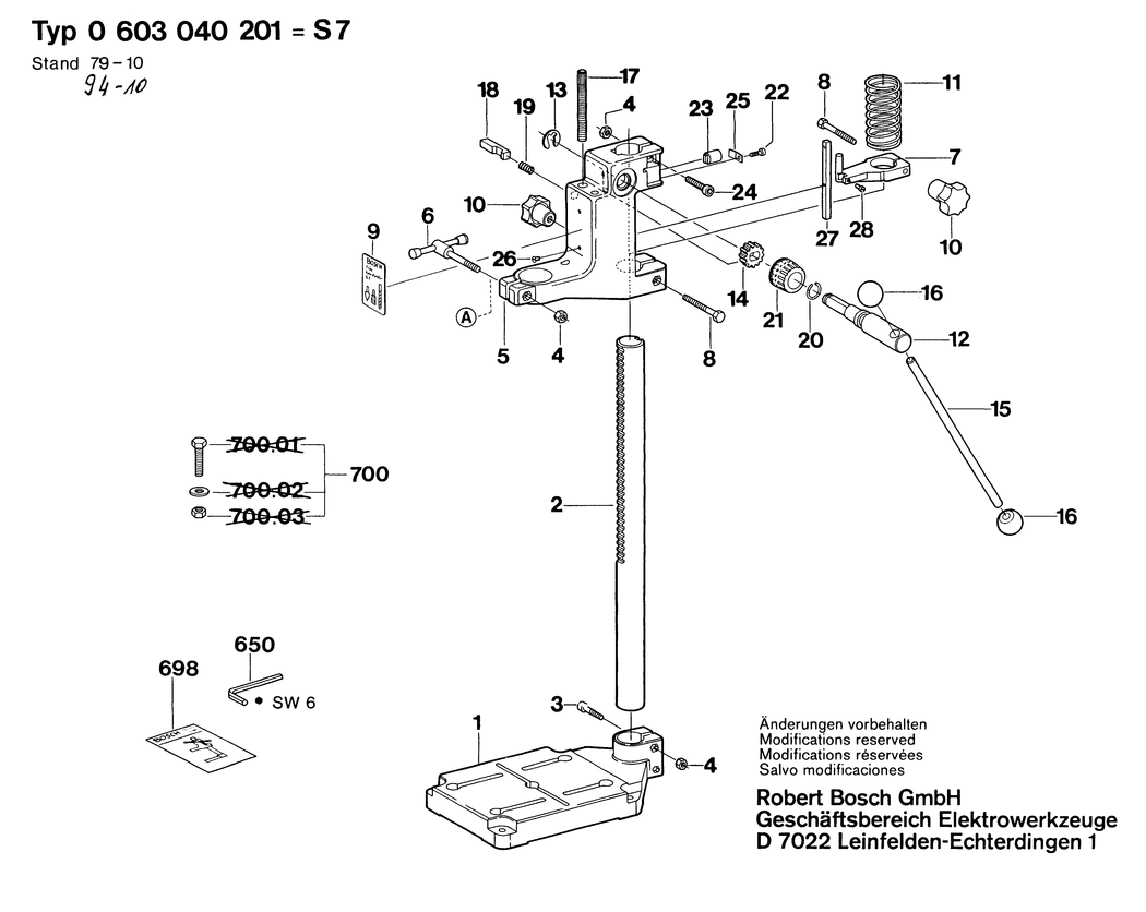 Bosch S 7 / 0603040201 / --- Spare Parts