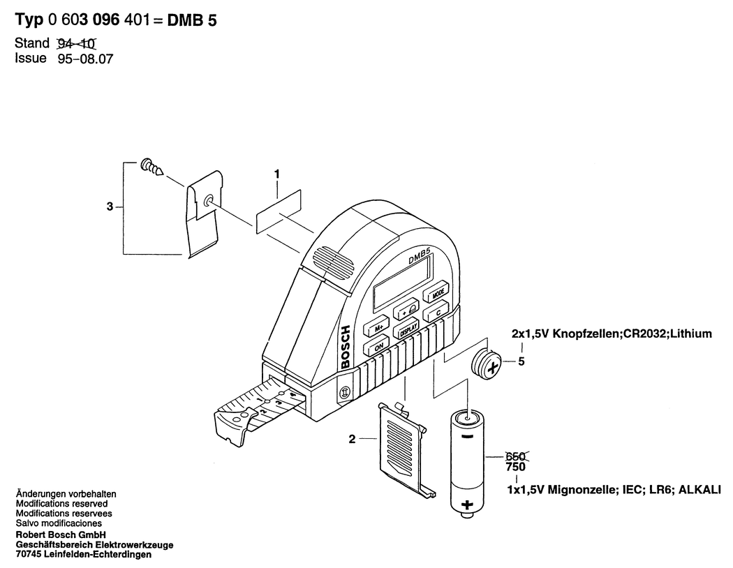 Bosch DMB 5 / 0603096401 / --- Spare Parts