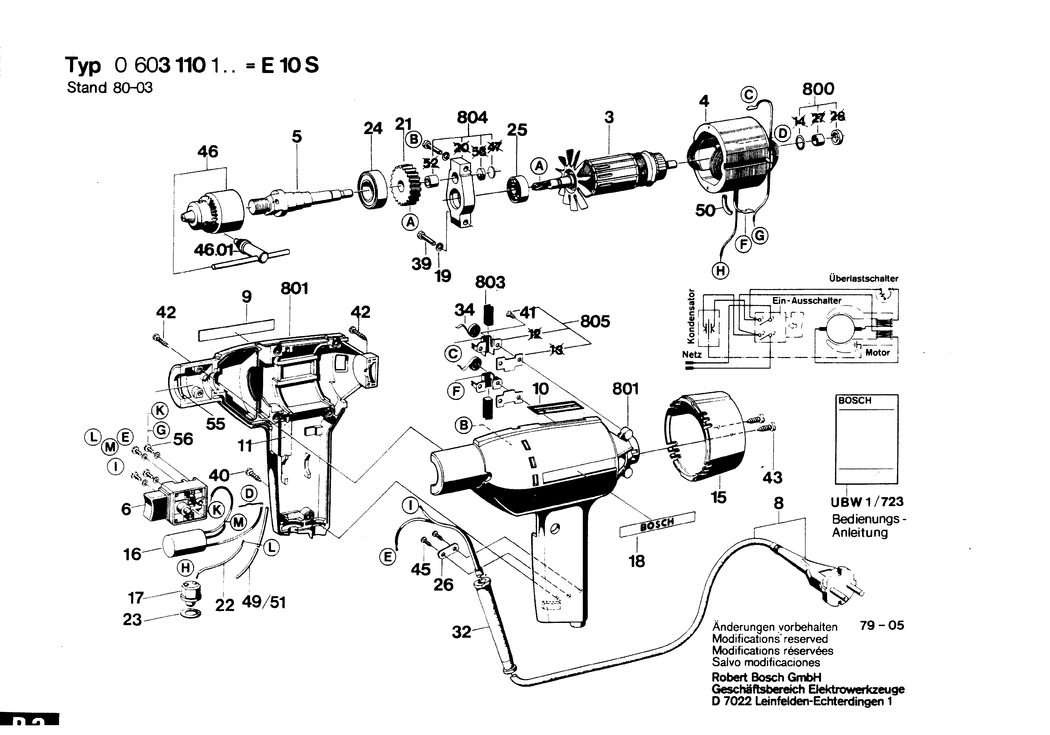 Bosch ---- / 0603110101 / EU 110 Volt Spare Parts