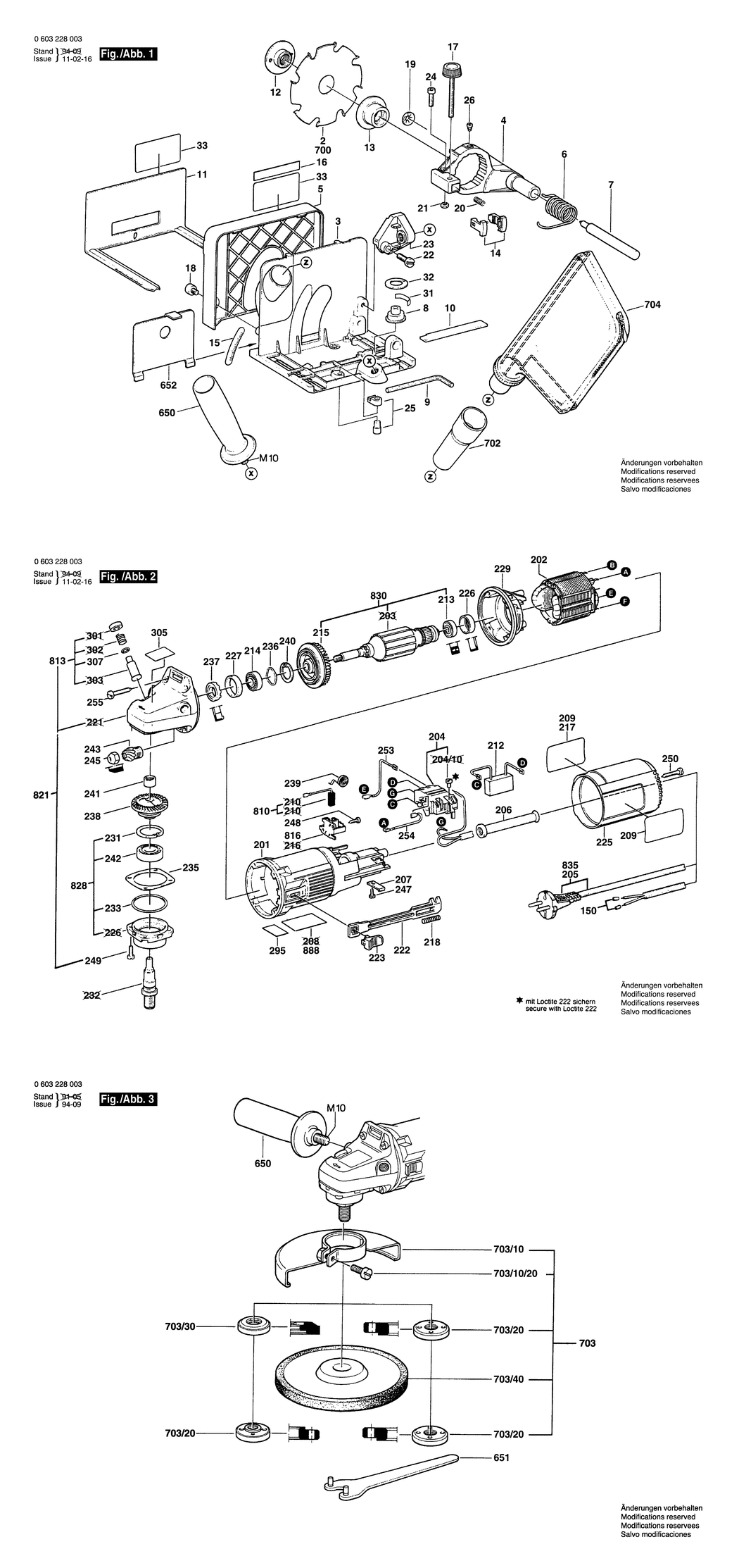 Bosch PSF 22 / 0603228003 / EU 220 Volt Spare Parts