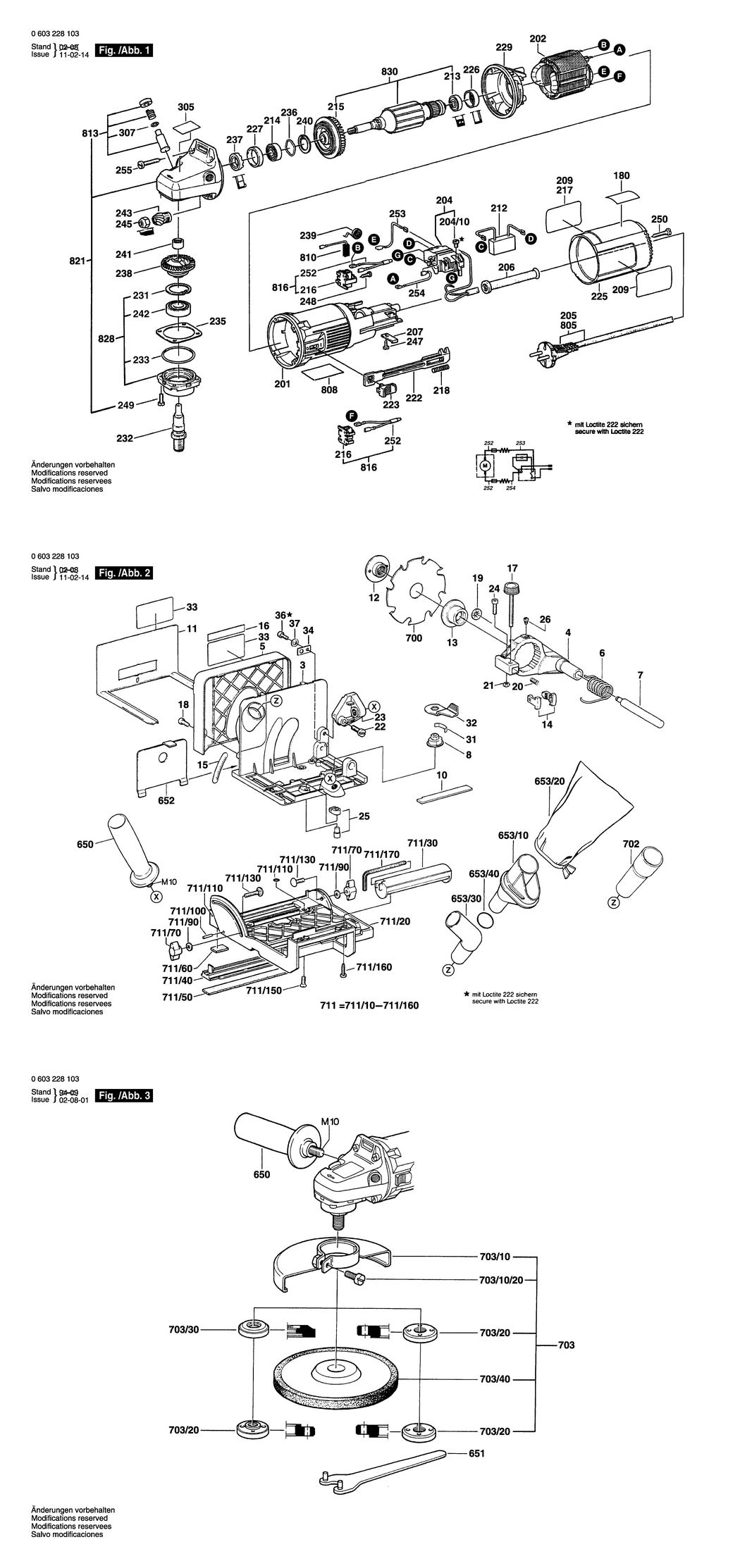 Bosch PSF 22 A / 0603228132 / CH 230 Volt Spare Parts